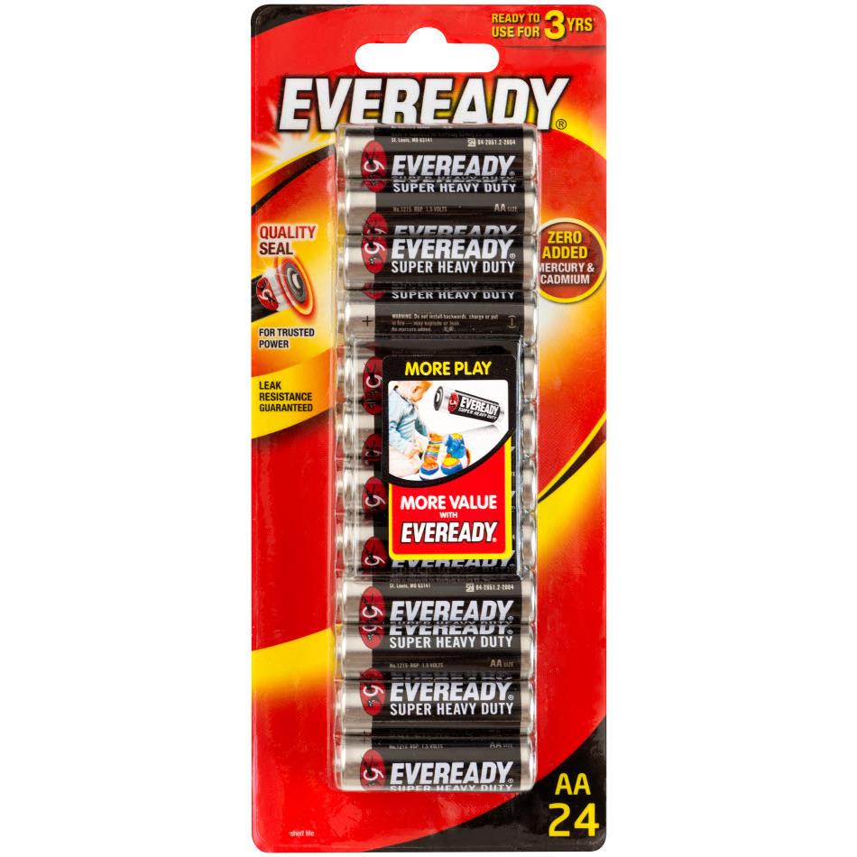 eveready super heavy duty aa batteries (24-pack)