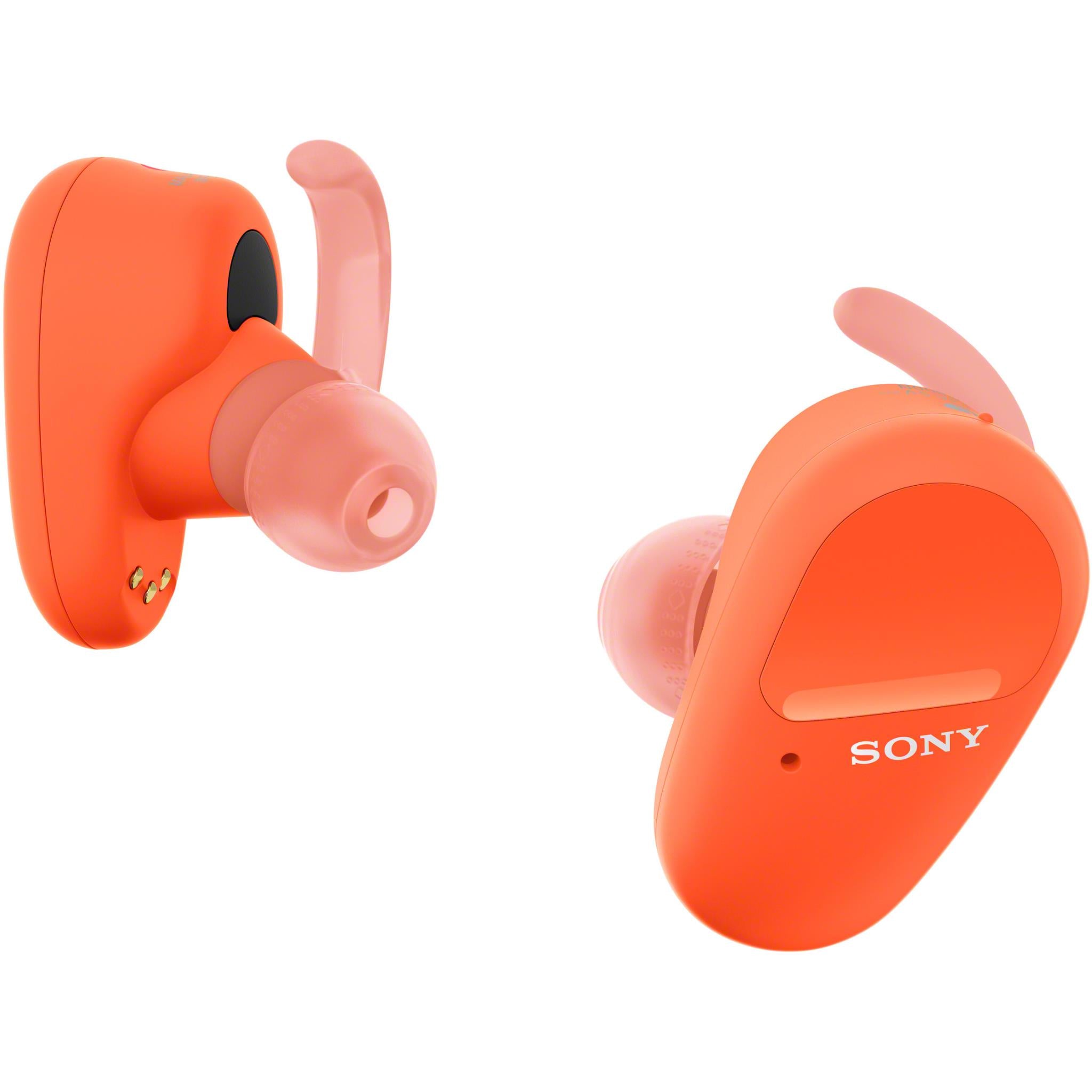 sony wf-sp800n truly wireless sports headphones (orange)