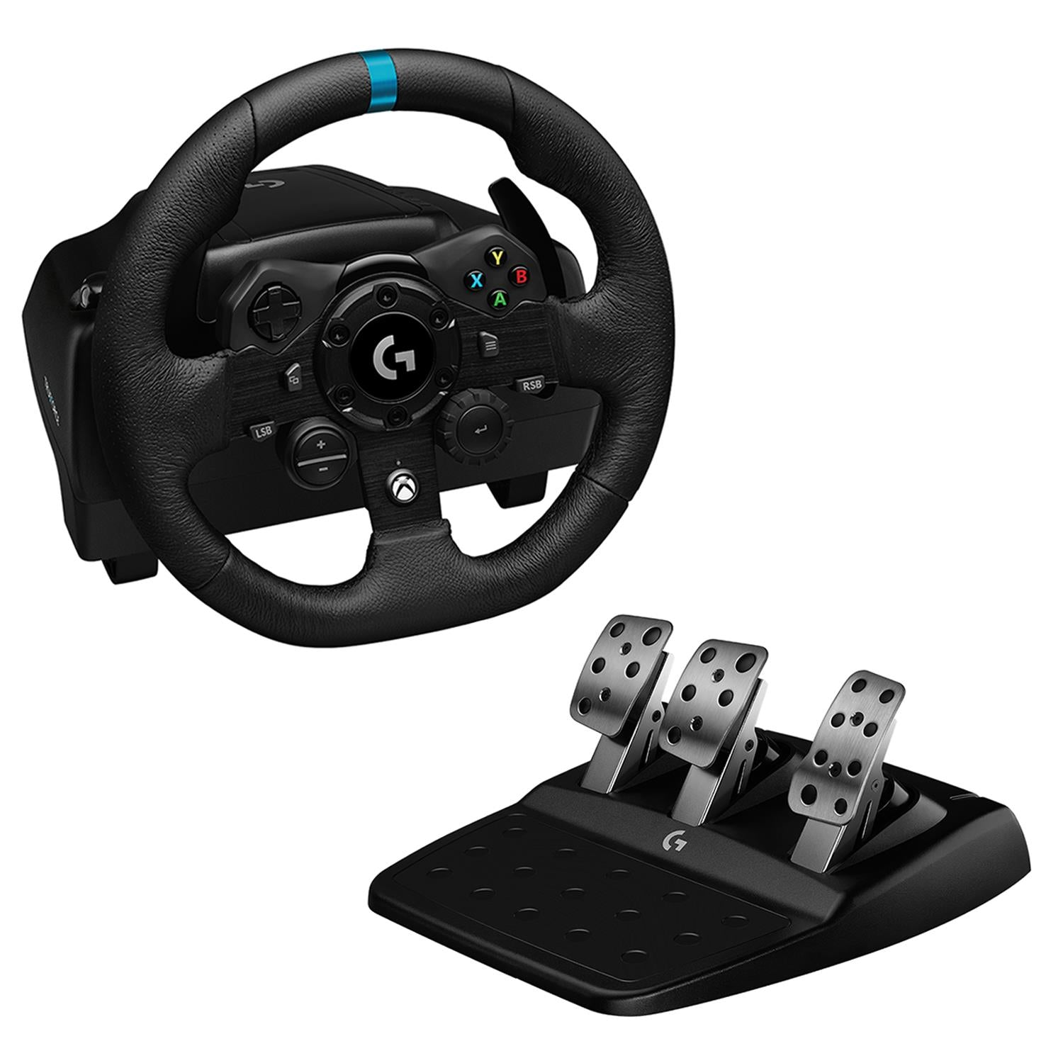 logitech g923 trueforce racing wheel and pedals for xbox one & pc