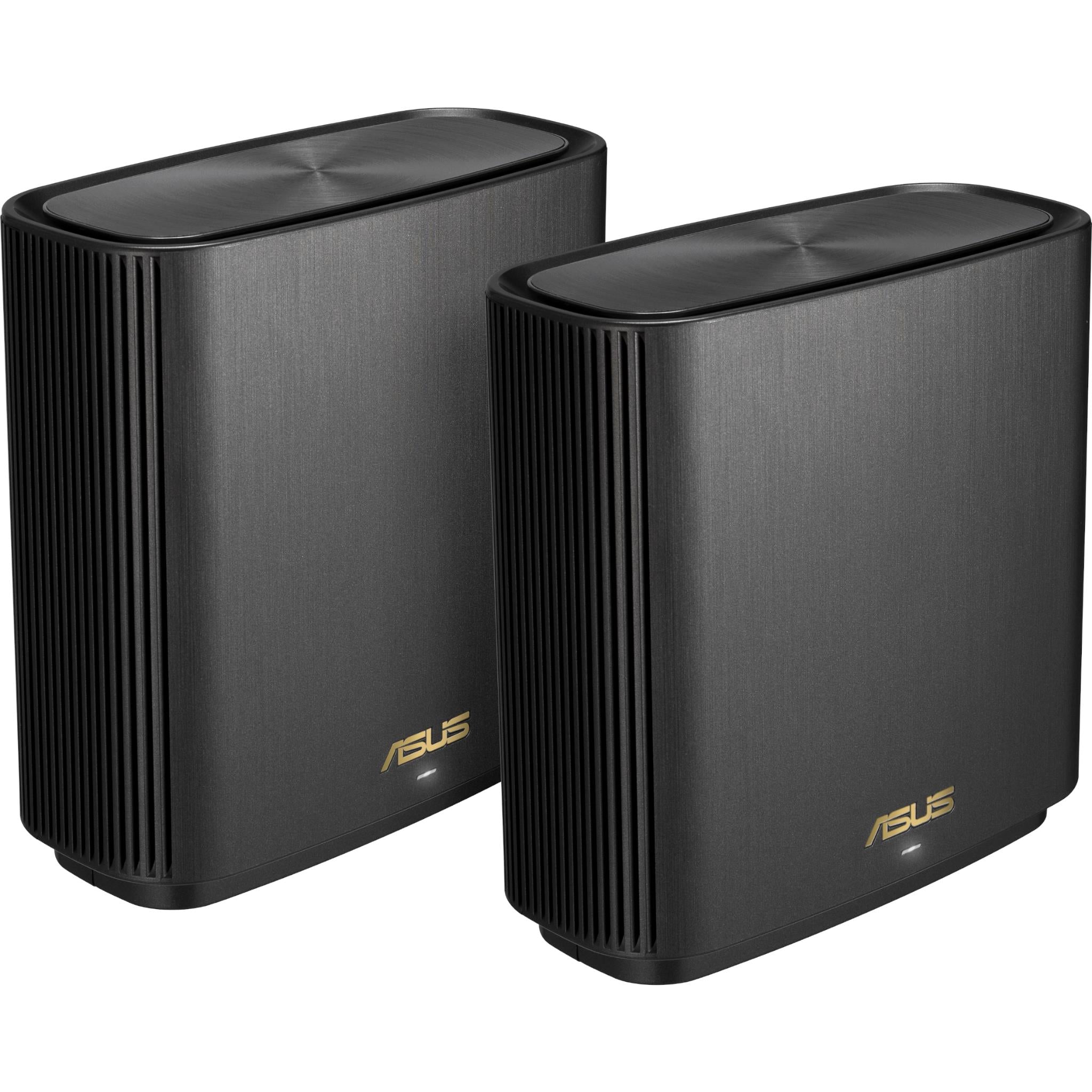 asus zenwifi xt8 ai mesh ax6600 tri-band wi-fi 6 system [2 pack] (black)