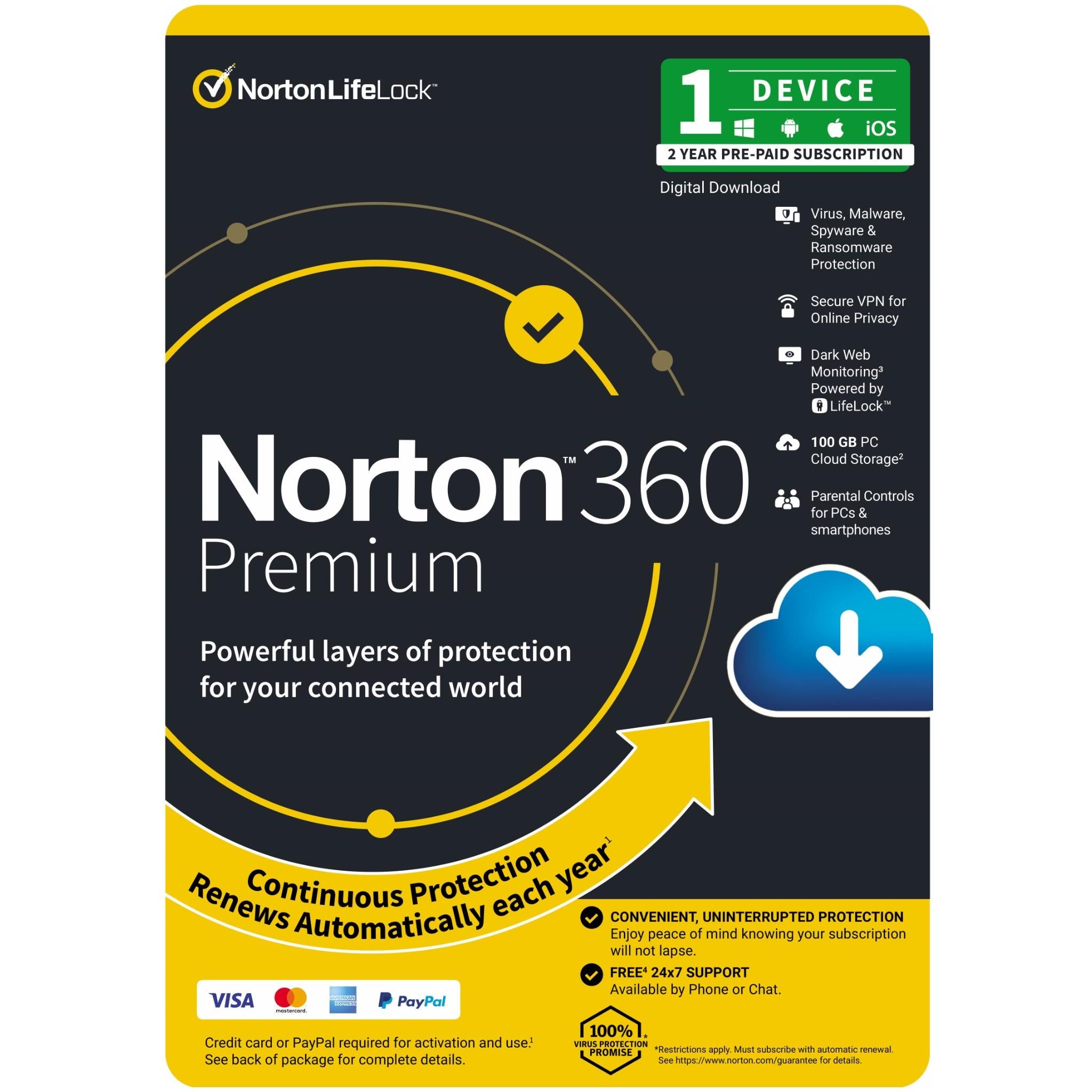 norton 360 premium (1-device, 24-month) [digital download]