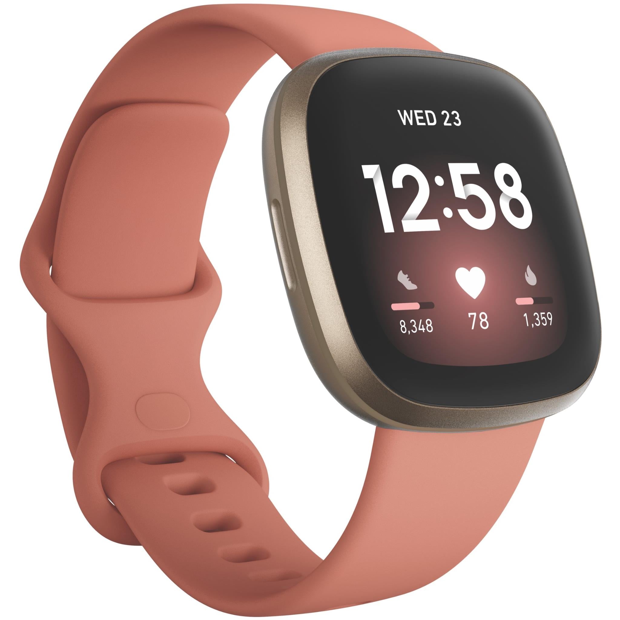 fitbit versa 3 (pink clay/soft gold)