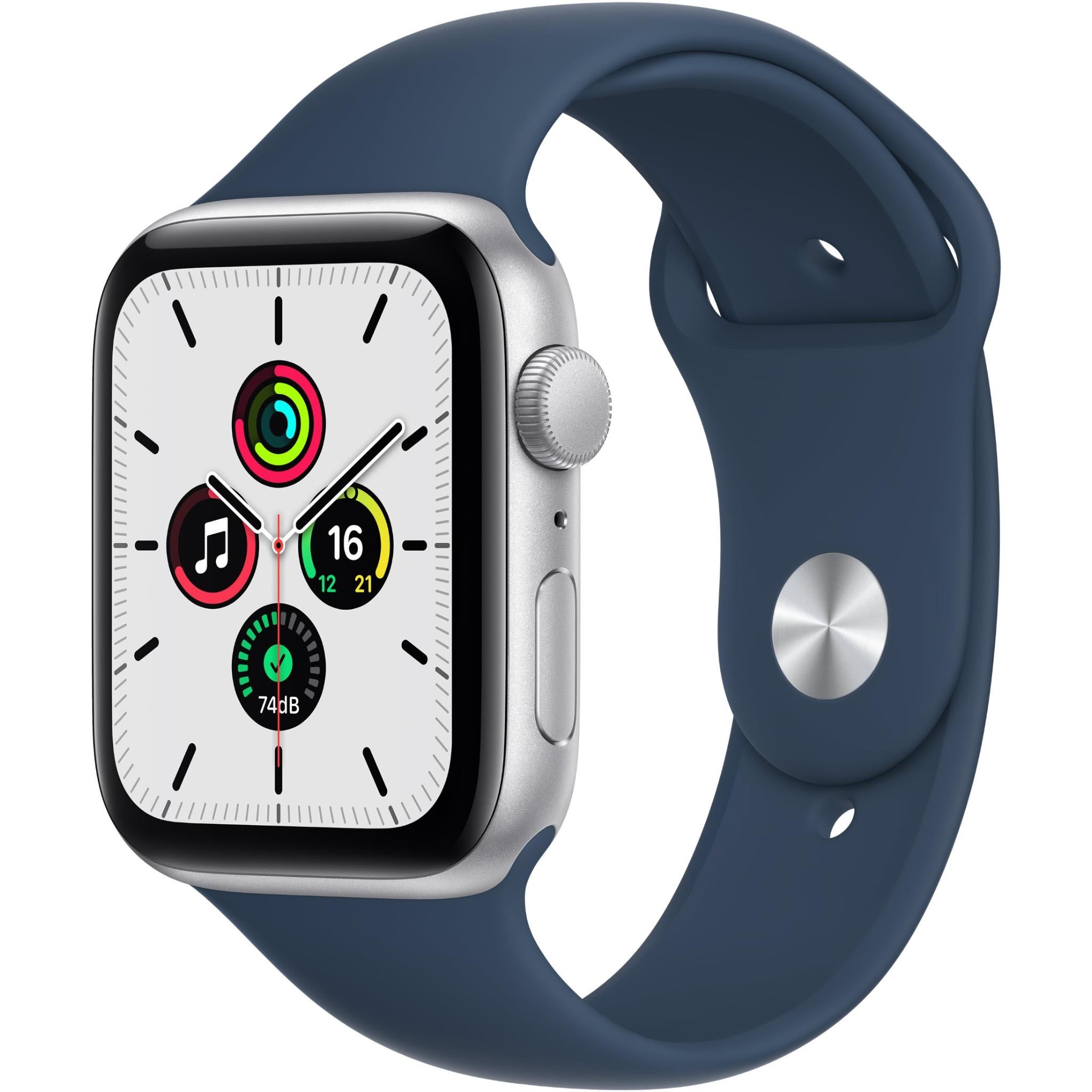 apple watch se 44mm silver aluminium case gps