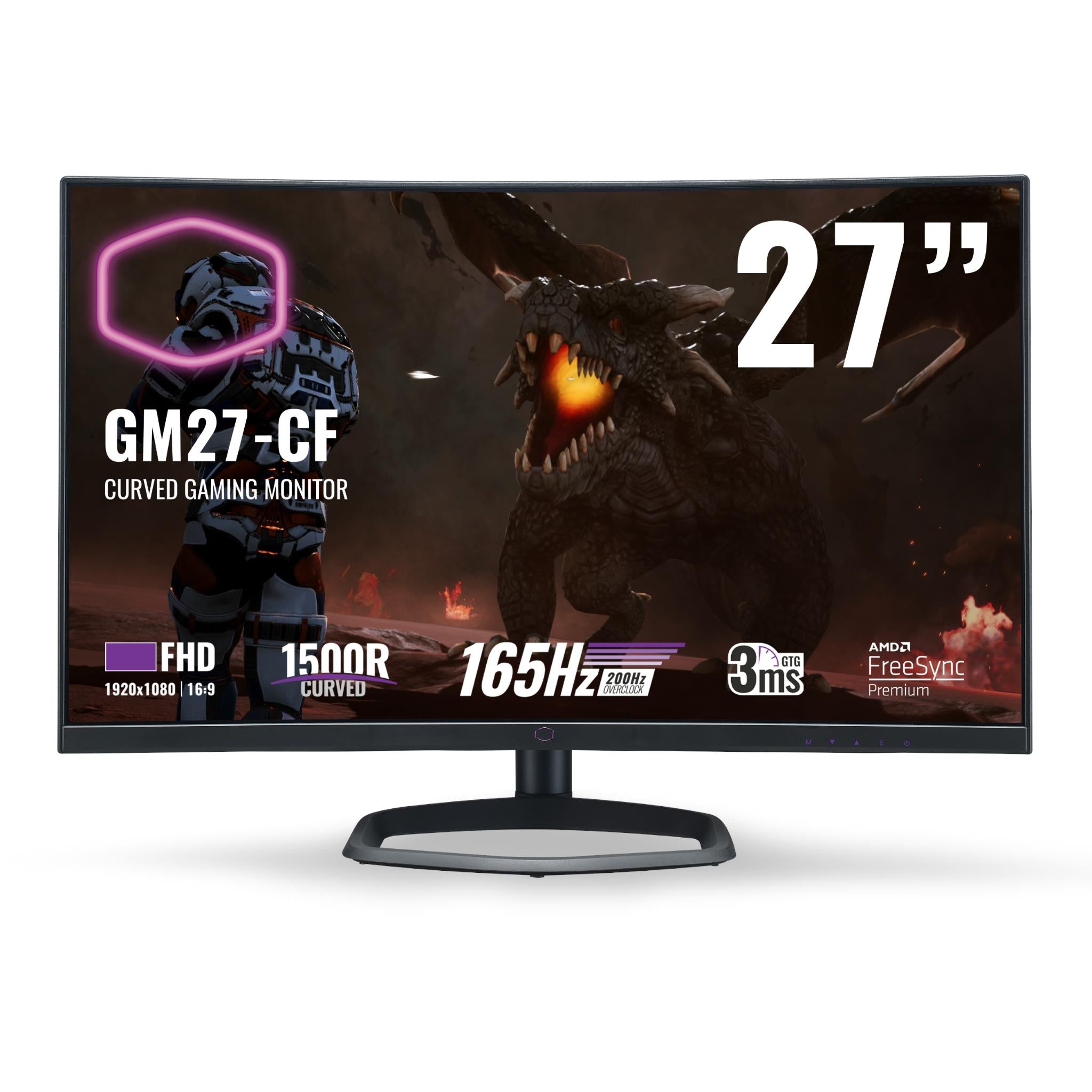 cooler master gm27-cf 27" full hd 165hz curved gaming monitor