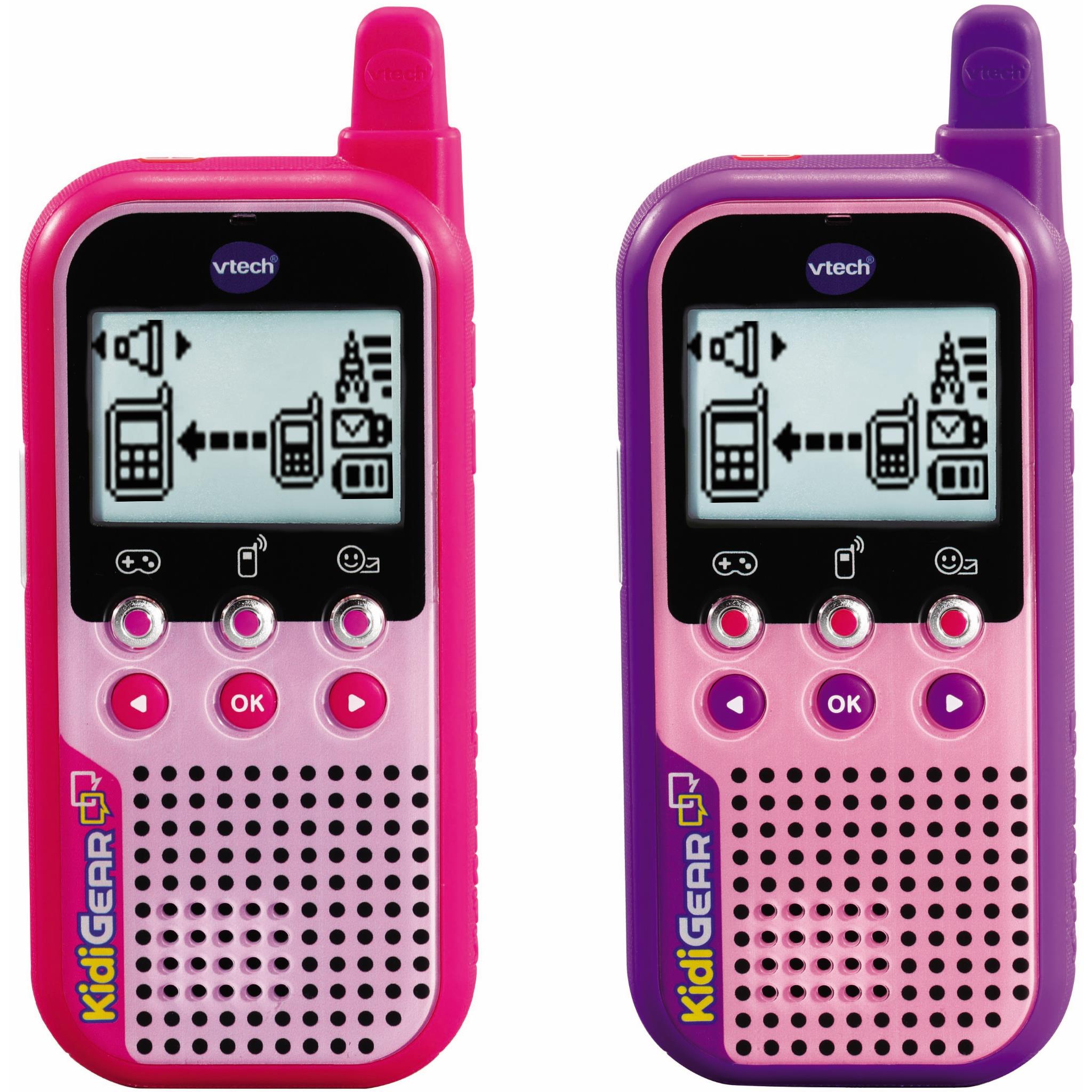 vtech kidigear walkie talkie 2 pack (pink)