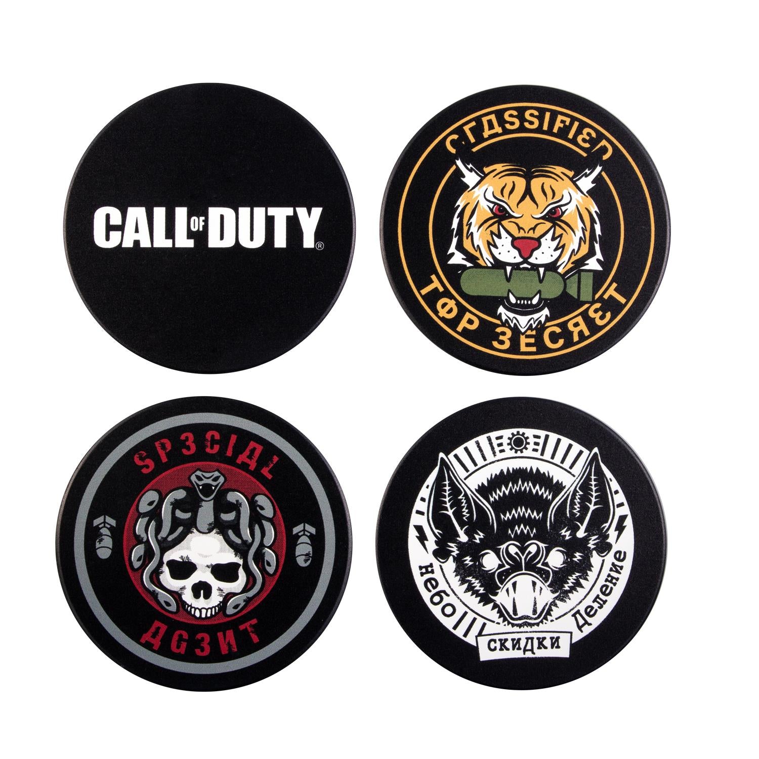 call of duty: black ops cold war "badges" coaster set (online only)