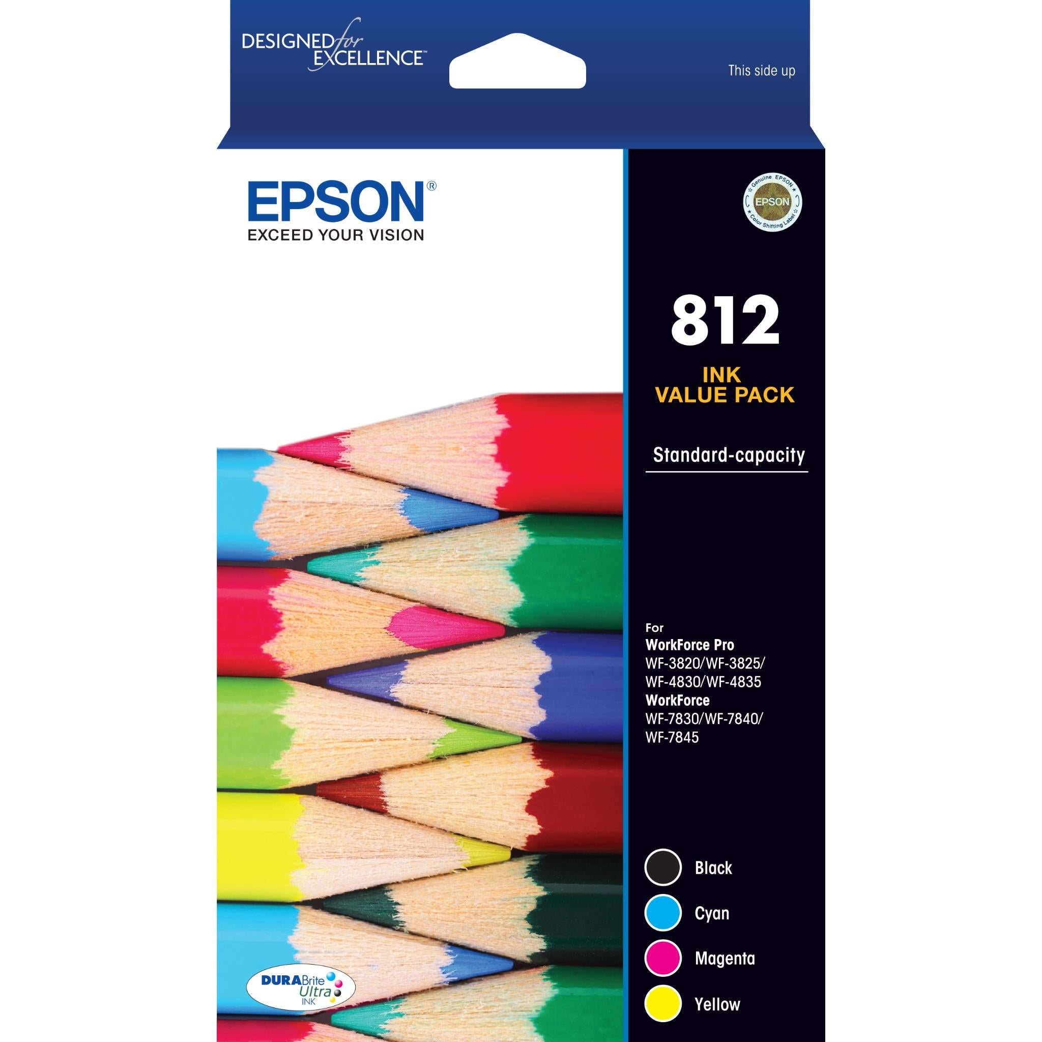 epson 812 durabrite standard capacity ink cartridge (value pack)