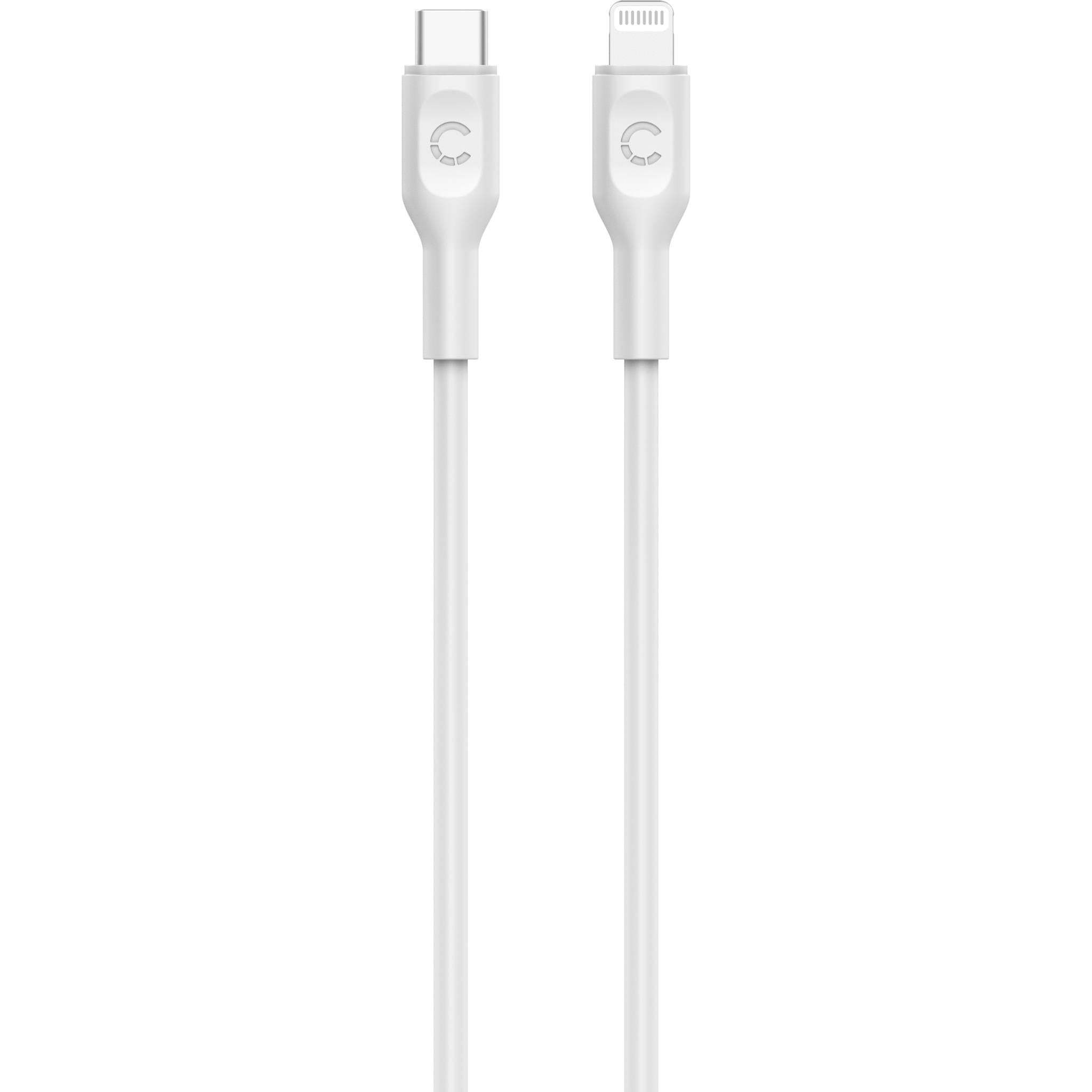 cygnett charge & connect lightning to usb-c cable 2.2m (white)