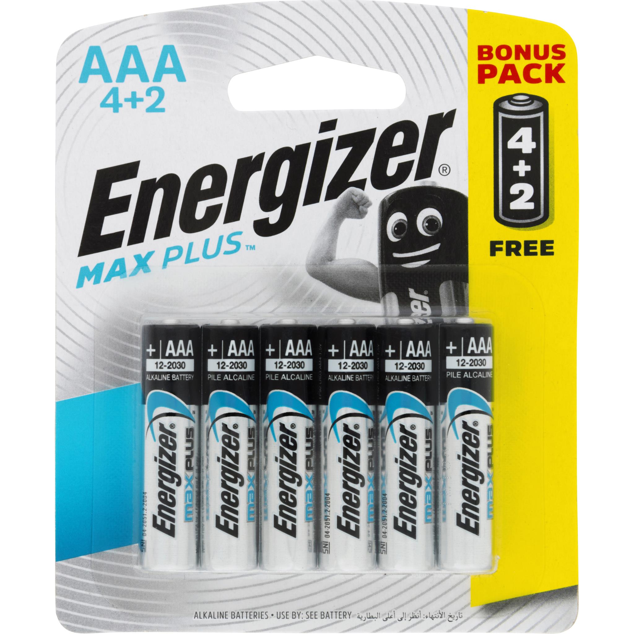 energizer max plus aaa batteries (4+2 pk)