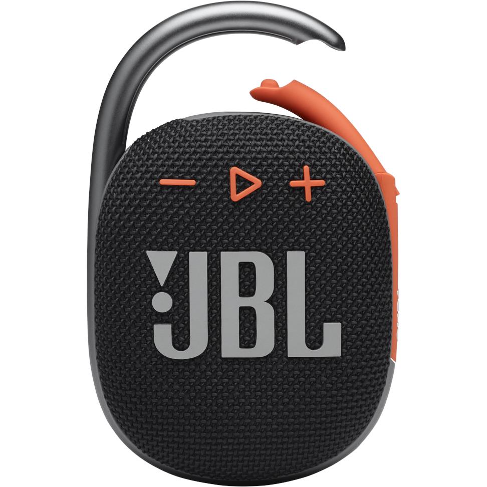 jbl clip 4 portable bluetooth speaker (black/orange)