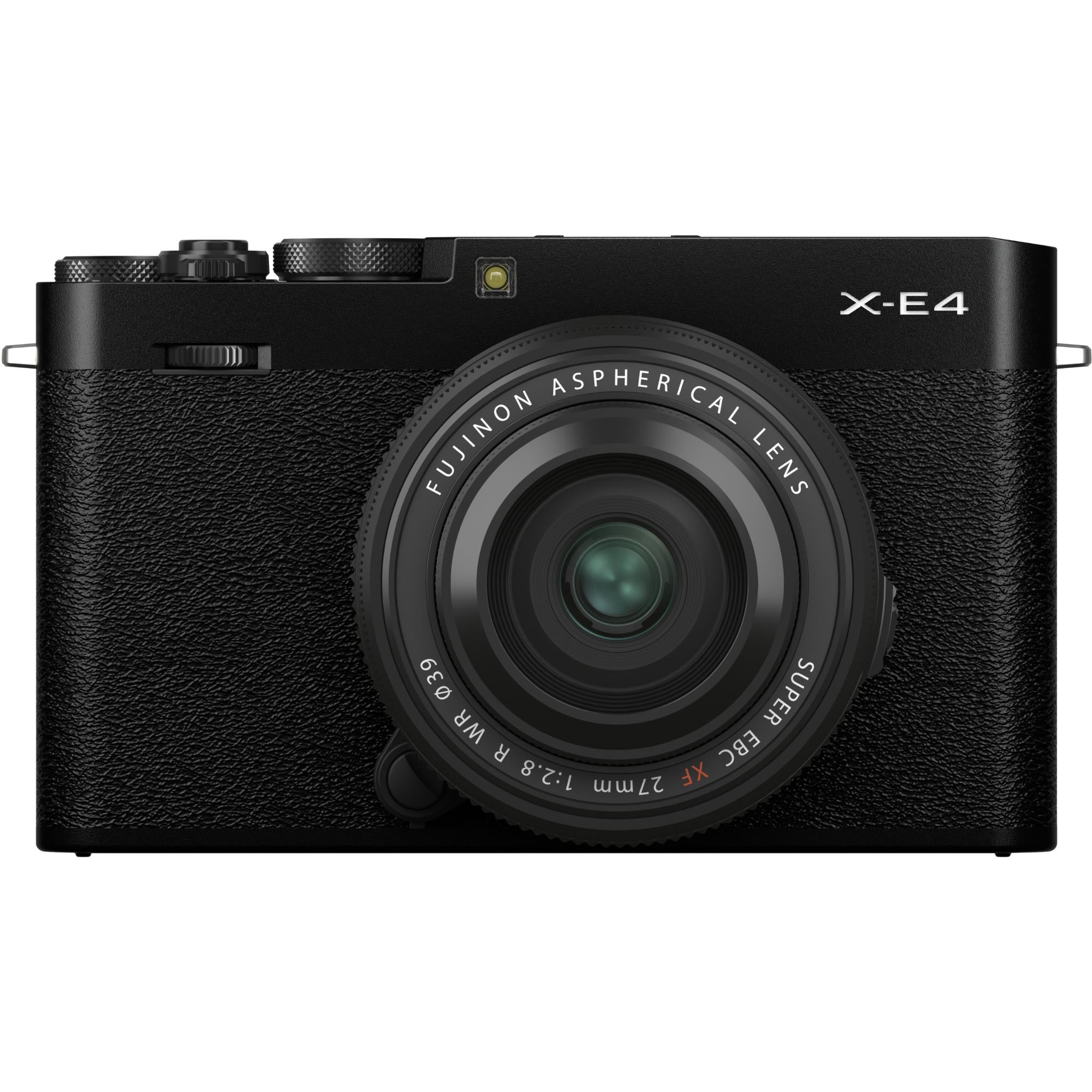 fujifilm x-e4 mirrorless camera with xf27mm f2.8 wr lens (black)