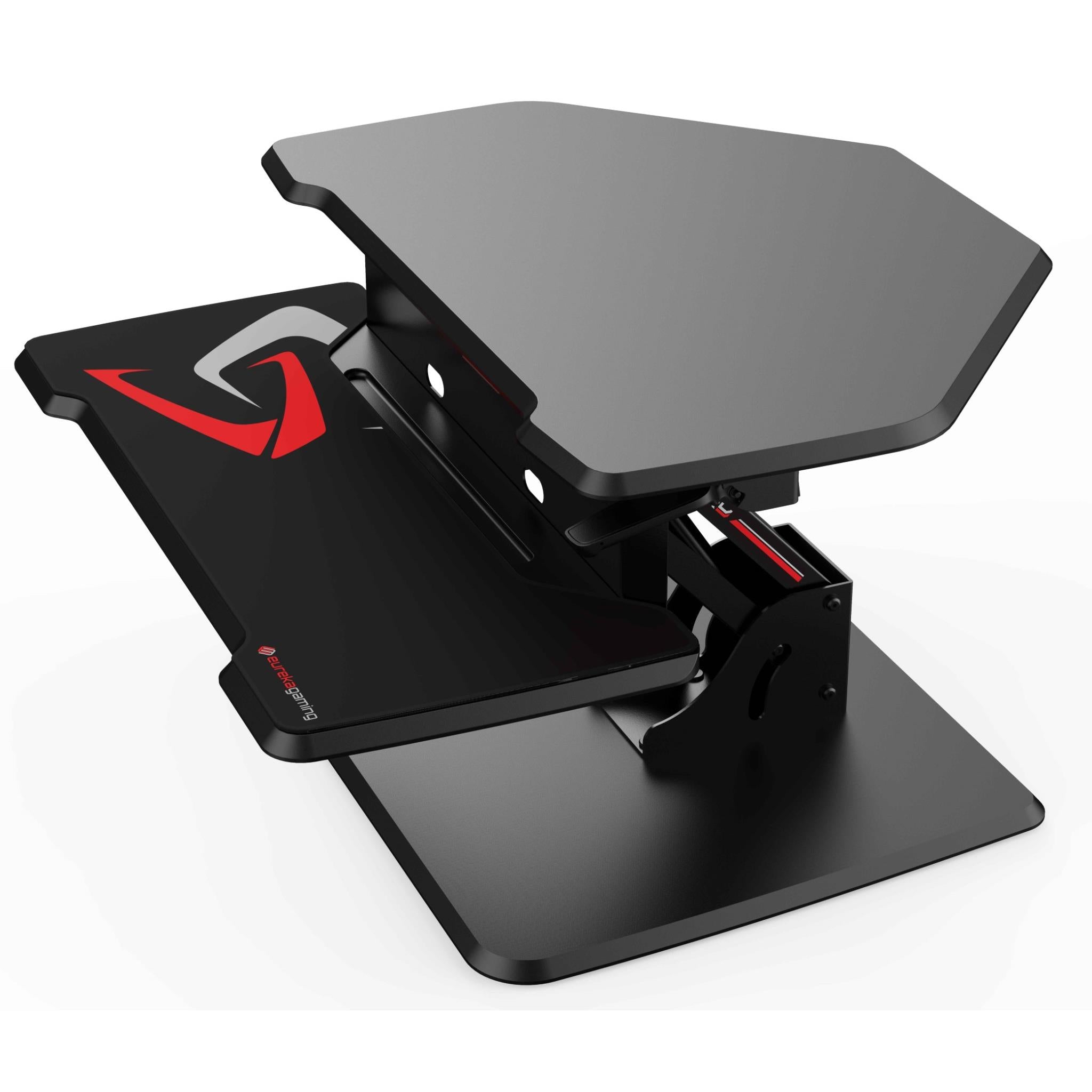 eureka ergonomic height adjustable gaming  sit stand office desk 28'' (black)