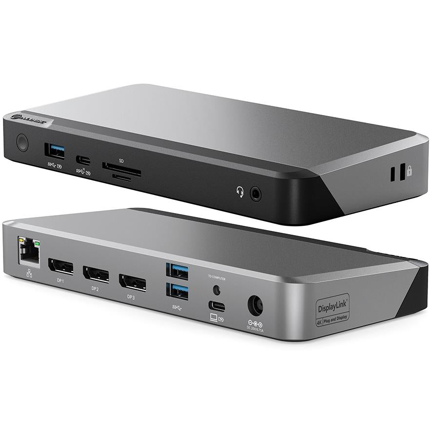 alogic universal triple 4k docking station with 100w power delivery