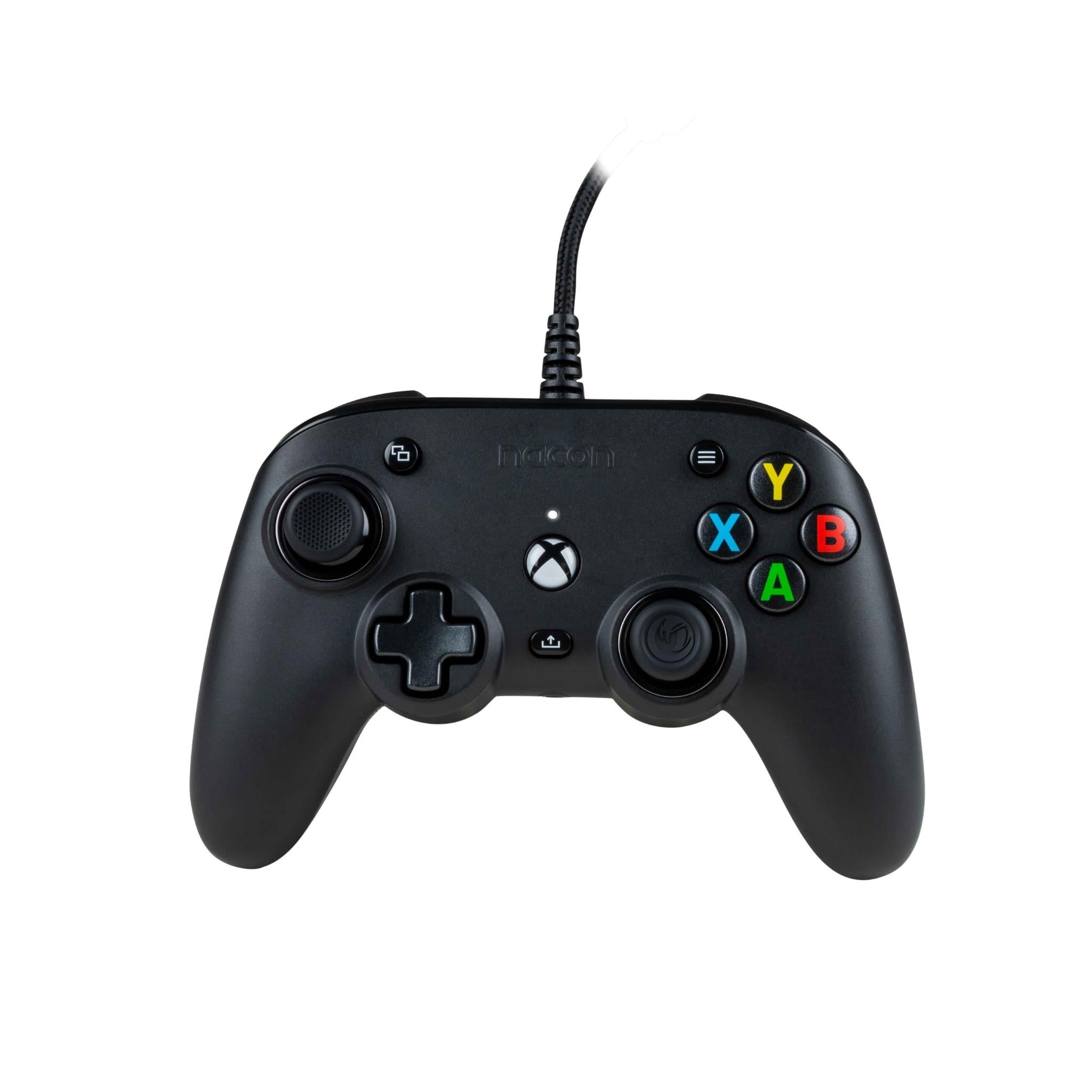 rig nacon pro compact wired controller for xbox series x|s and xbox one (black)
