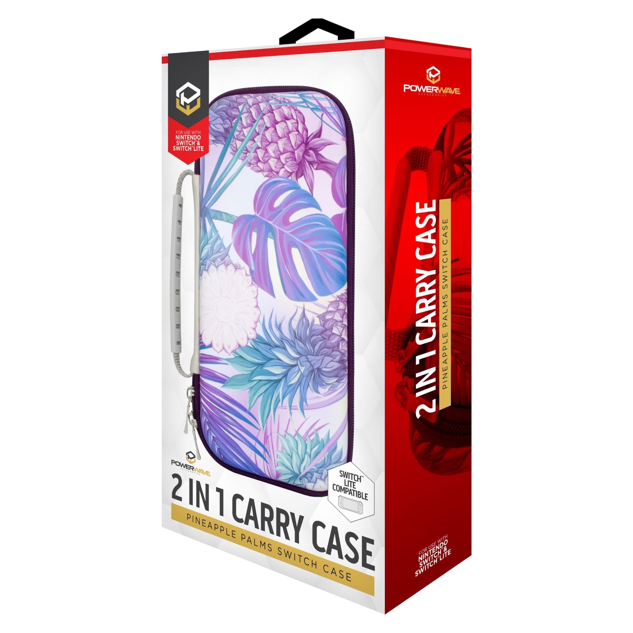 powerwave 2-in-1 carry case for nintendo switch (pineapple palms)