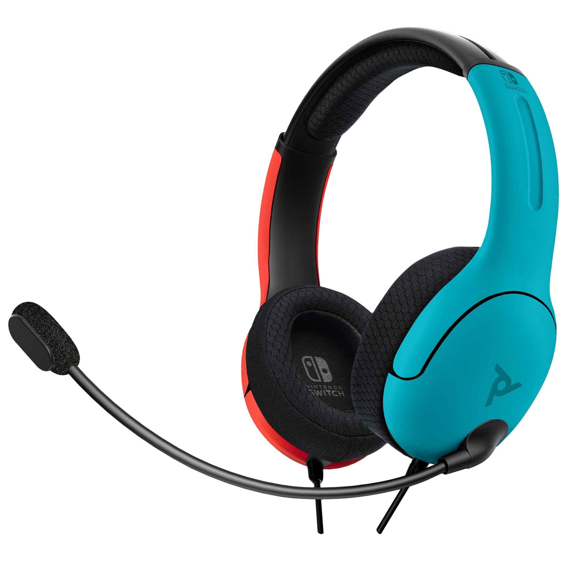 lvl 40 wired gaming headset for nintendo switch joycon (blue/red)
