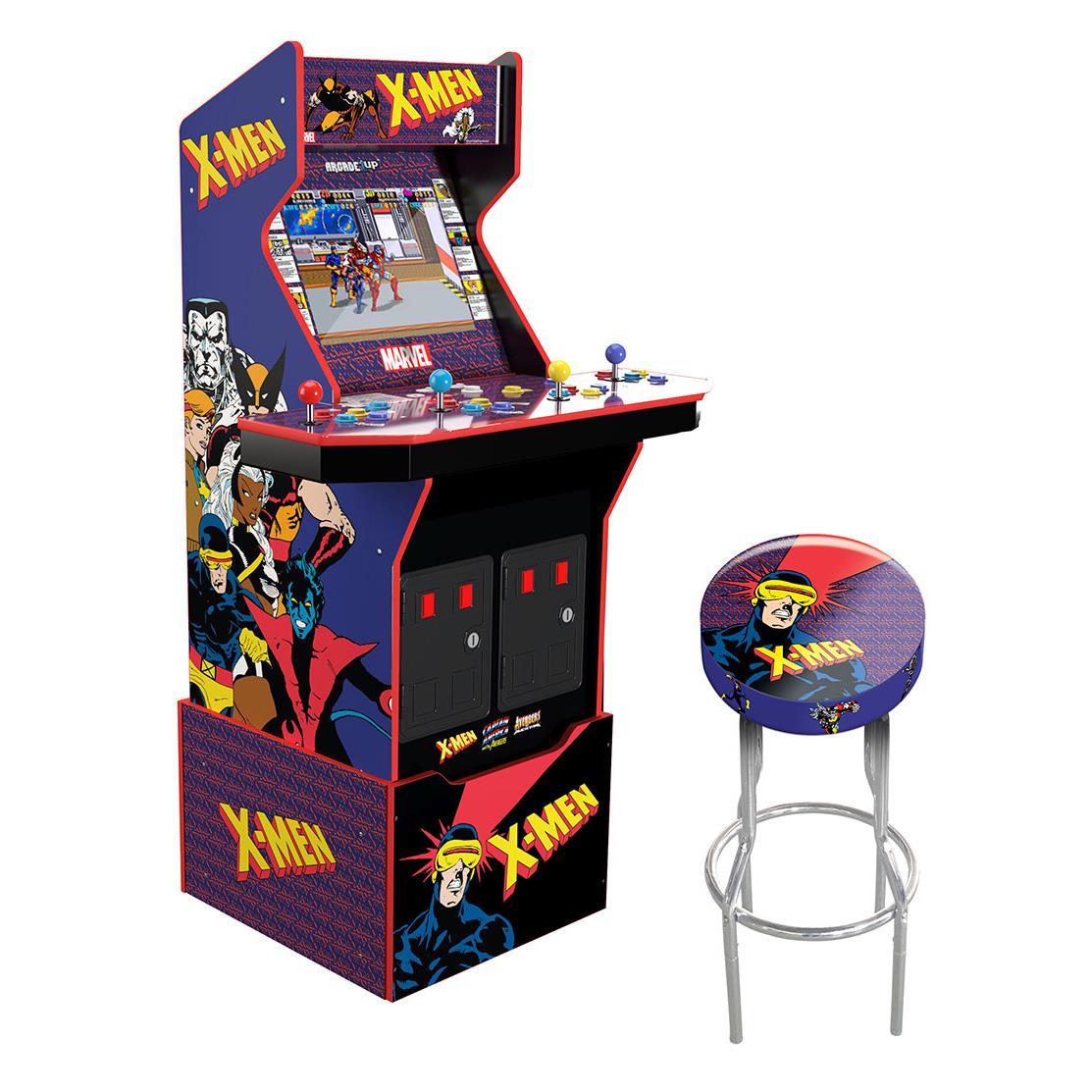 arcade1up x-men edition arcade cabinet with exclusive licensed stool