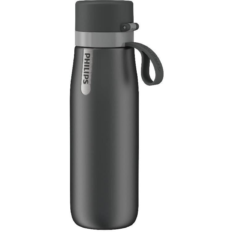 philips gozero 550ml daily insulated water bottle (s/steel grey)