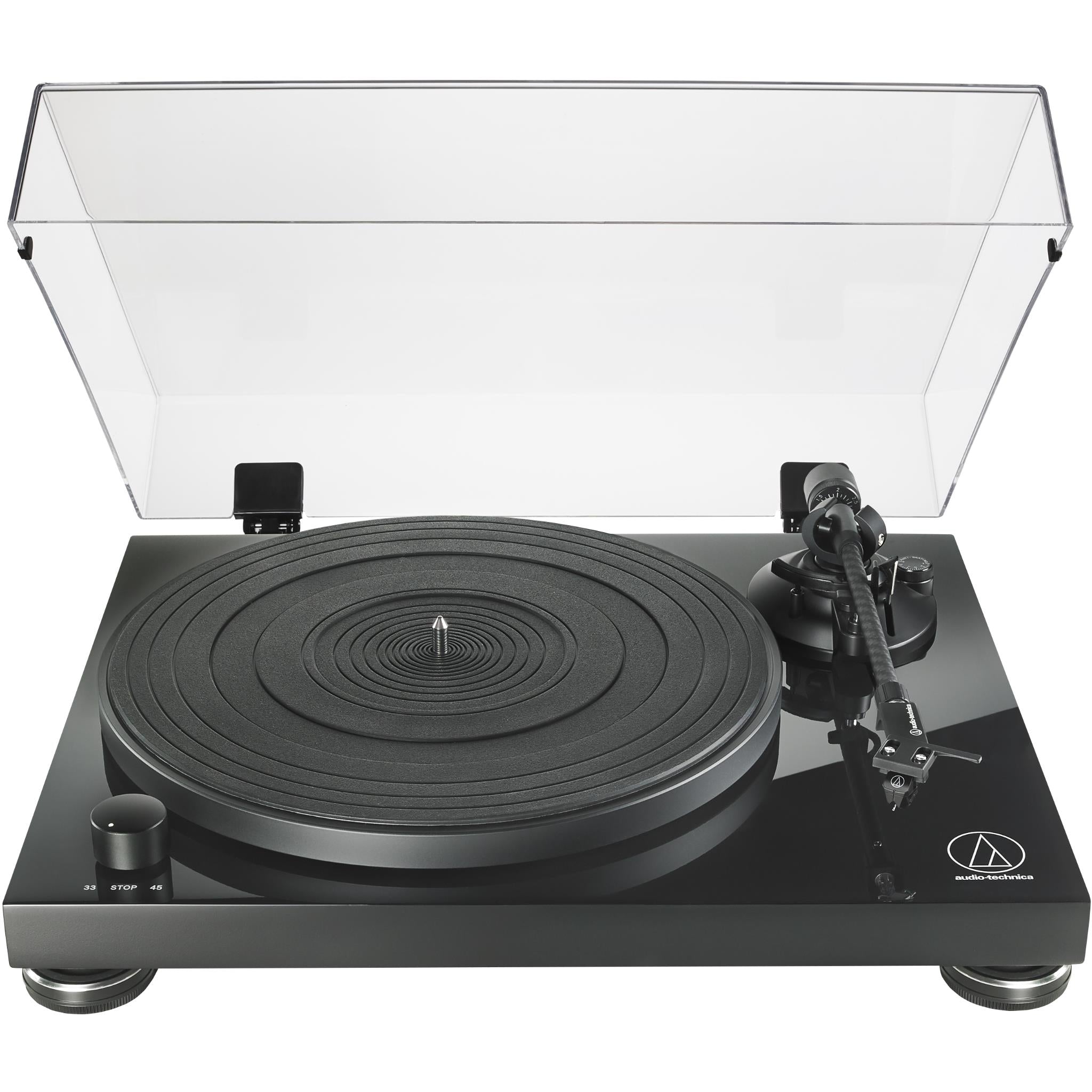 audio-technica atlpw50pb manual belt drive turntable (piano black)