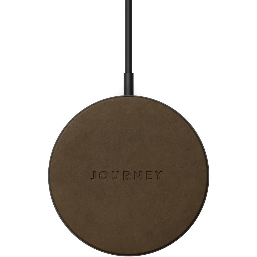 journey magsafe compatible wireless charger for iphone (dark brown)