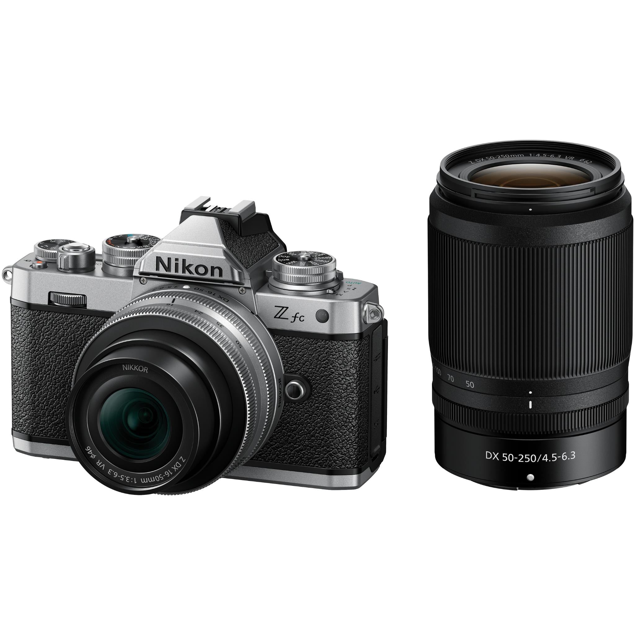 nikon z fc mirrorless camera w/ nikkor z 16-50mm/50-250mm twin lens kit (black)