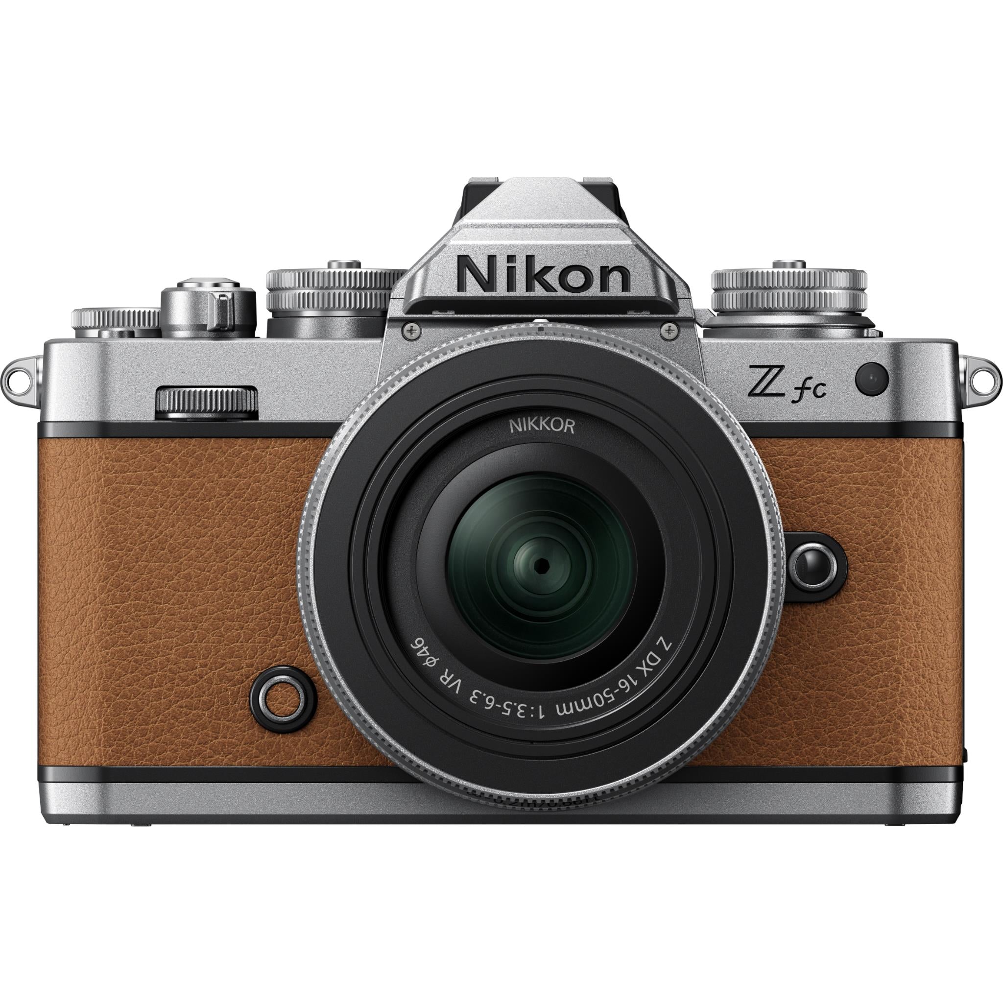 nikon z fc mirrorless camera with nikkor z 16-50mm lens (amber brown)