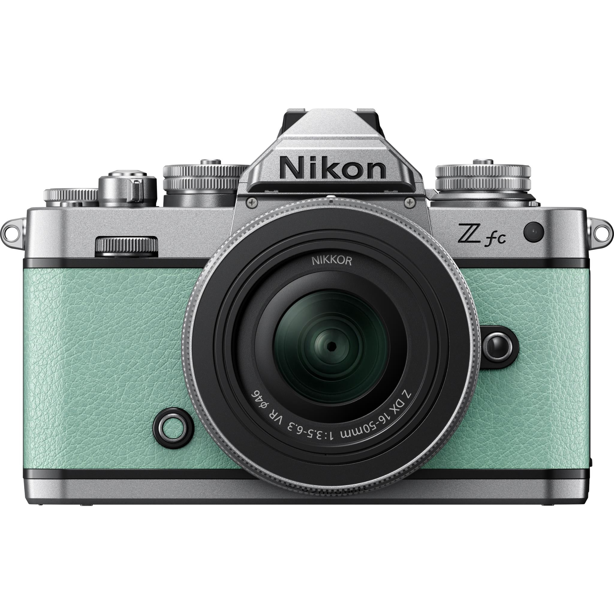 nikon z fc mirrorless camera with nikkor z 16-50mm lens (mint green)