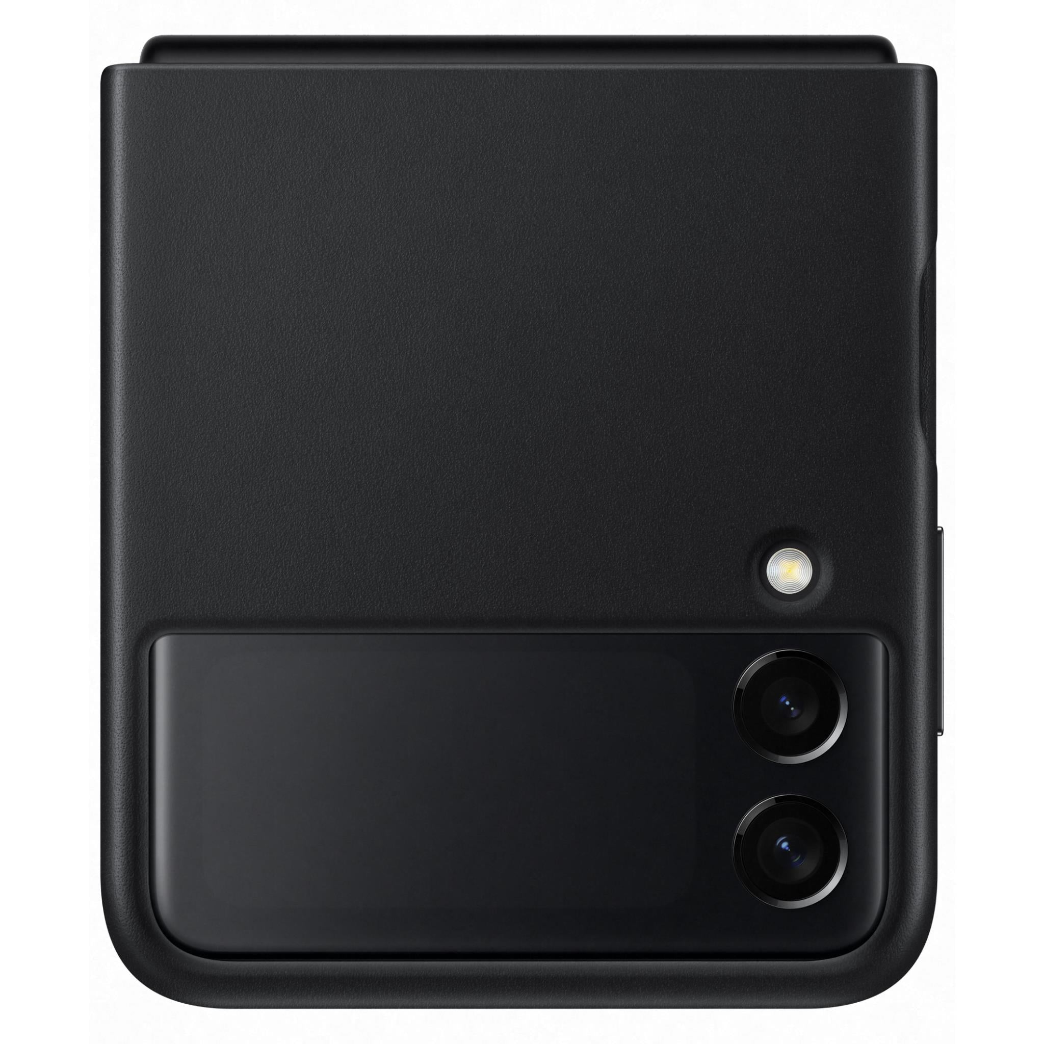 samsung leather cover for galaxy z flip3 (black)