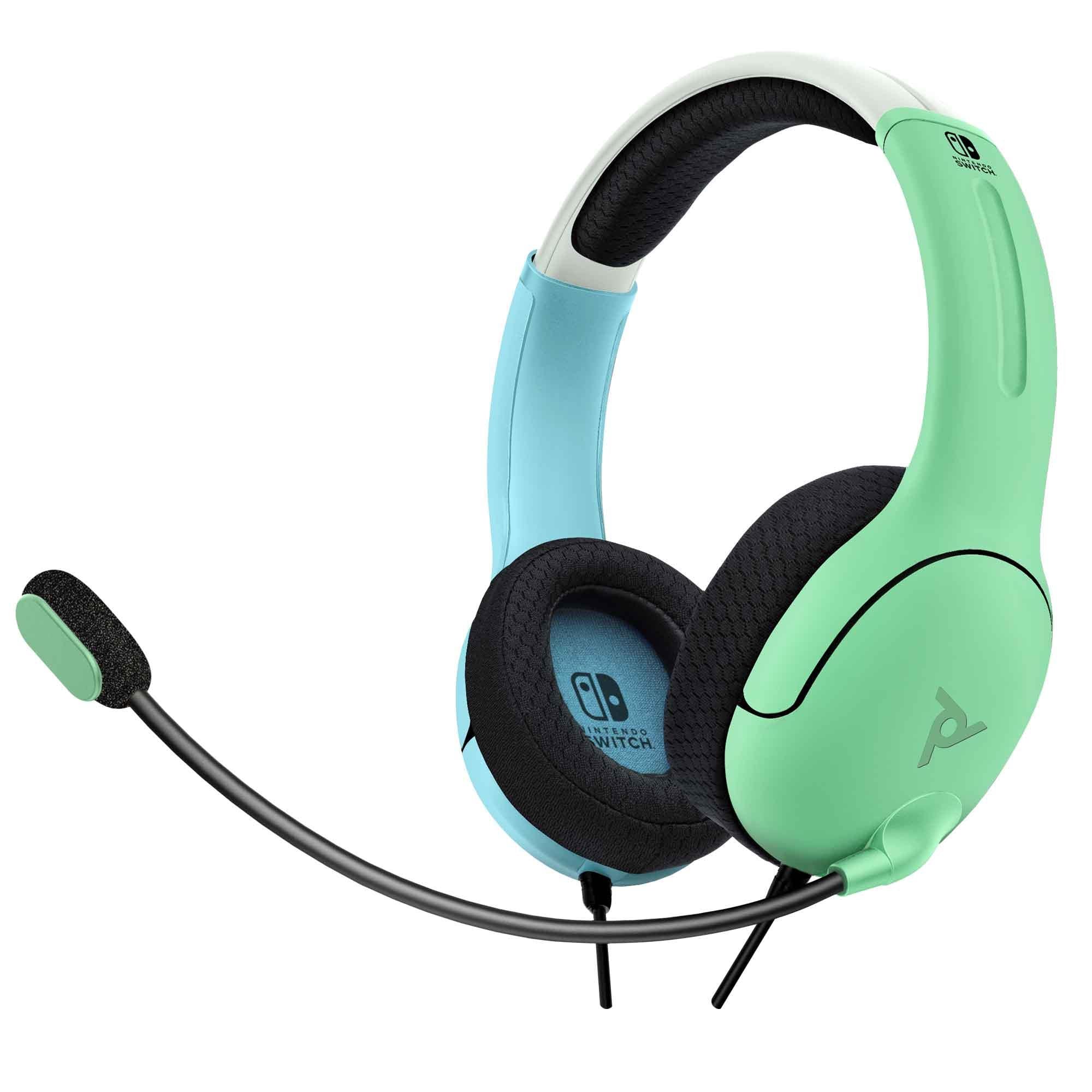 lvl 40 wired gaming headset for nintendo switch joycon (blue/green)