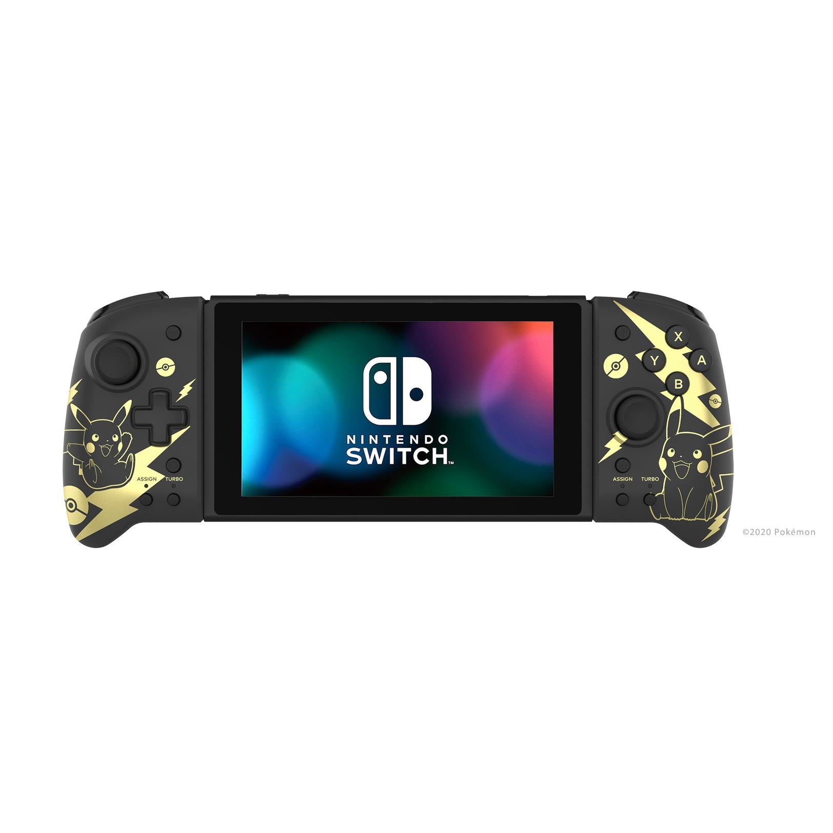 hori switch split pad pro for nintendo switch pikachu (black / gold)