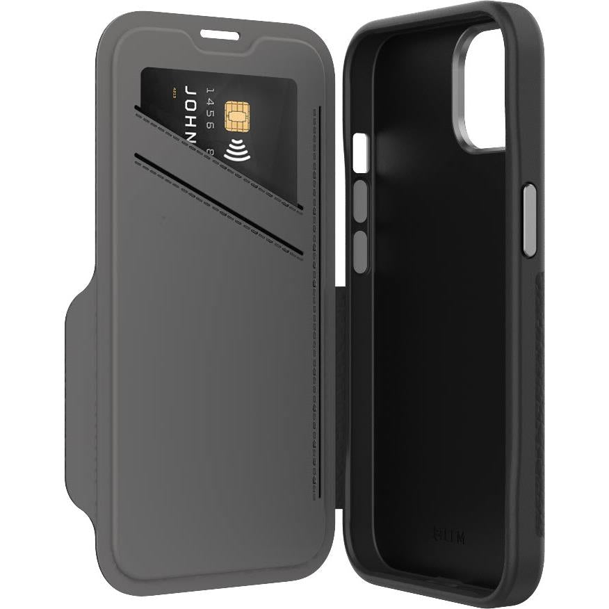 efm monaco wallet case for iphone 13 pro max (black)