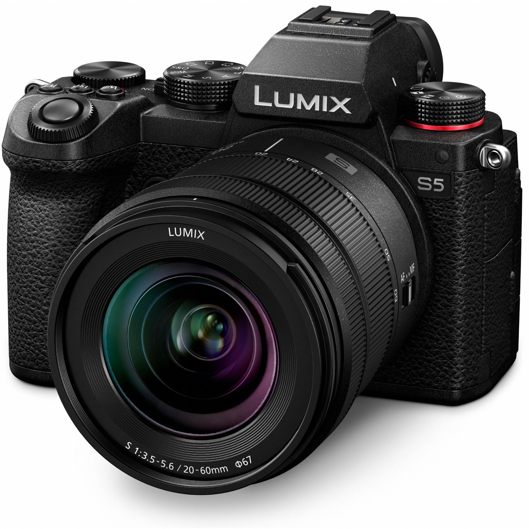 panasonic lumix s5 mirrorless camera with 20-60mm f3.5-5.6 lens