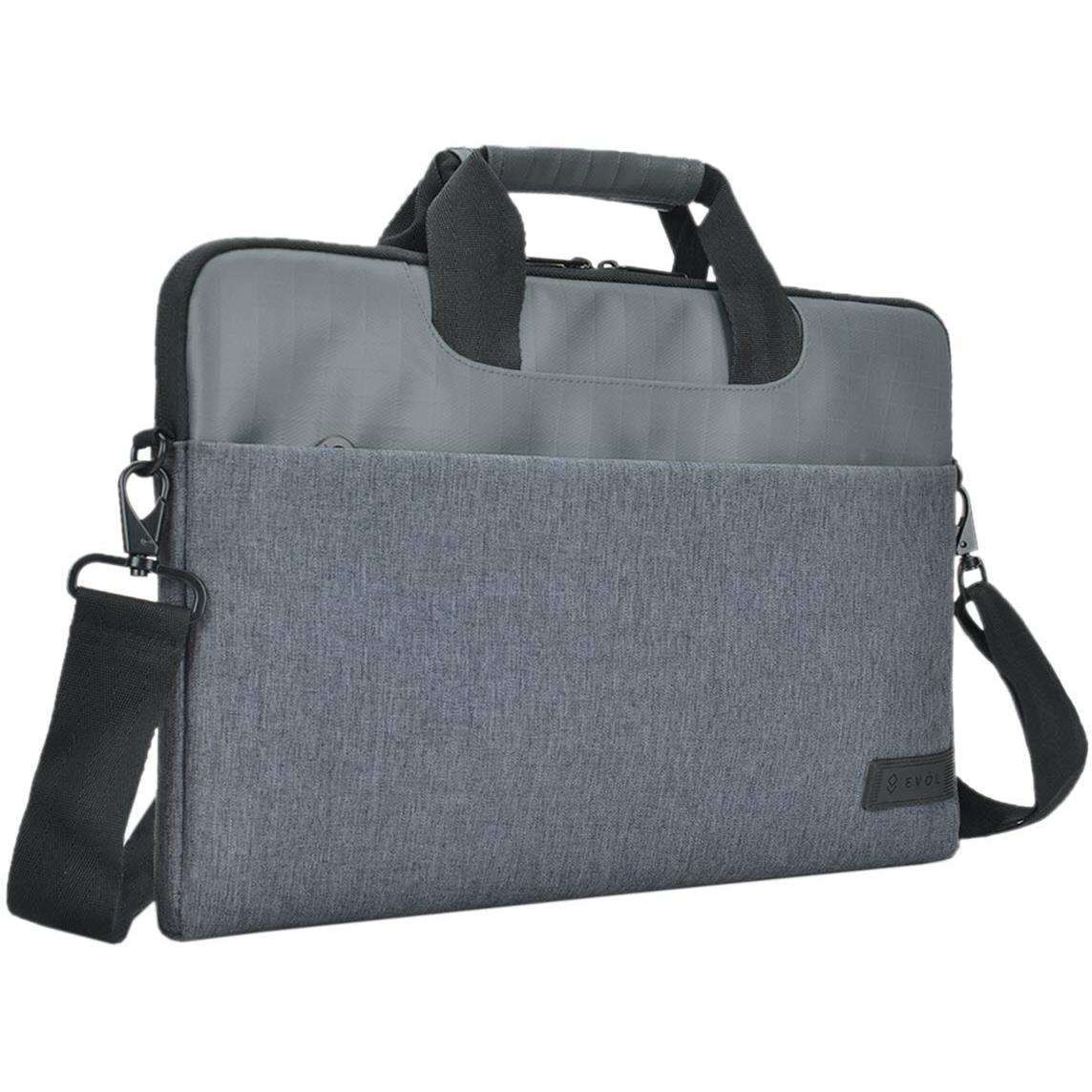 evol byron water resistant 13.3-14.1" laptop briefcase (grey)