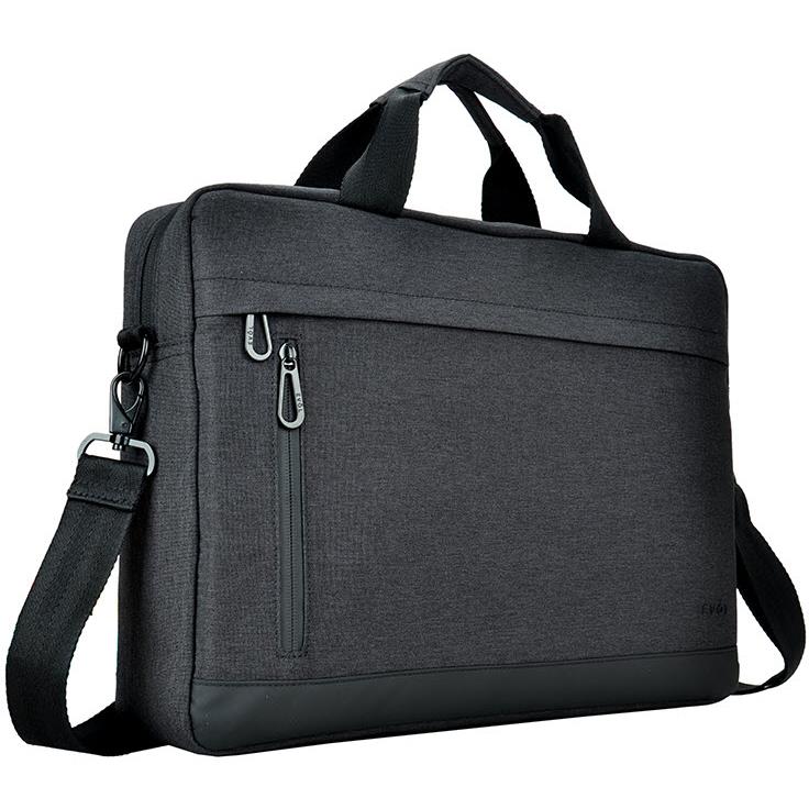 evol hampton 15.6" laptop briefcase bag (charcoal grey)