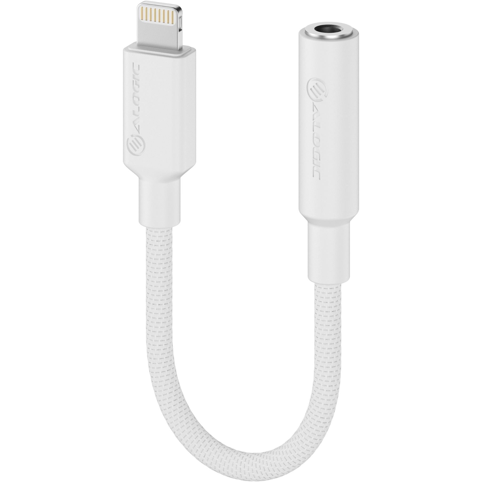 alogic elements pro lightning to 3.5mm audio adapter (white)