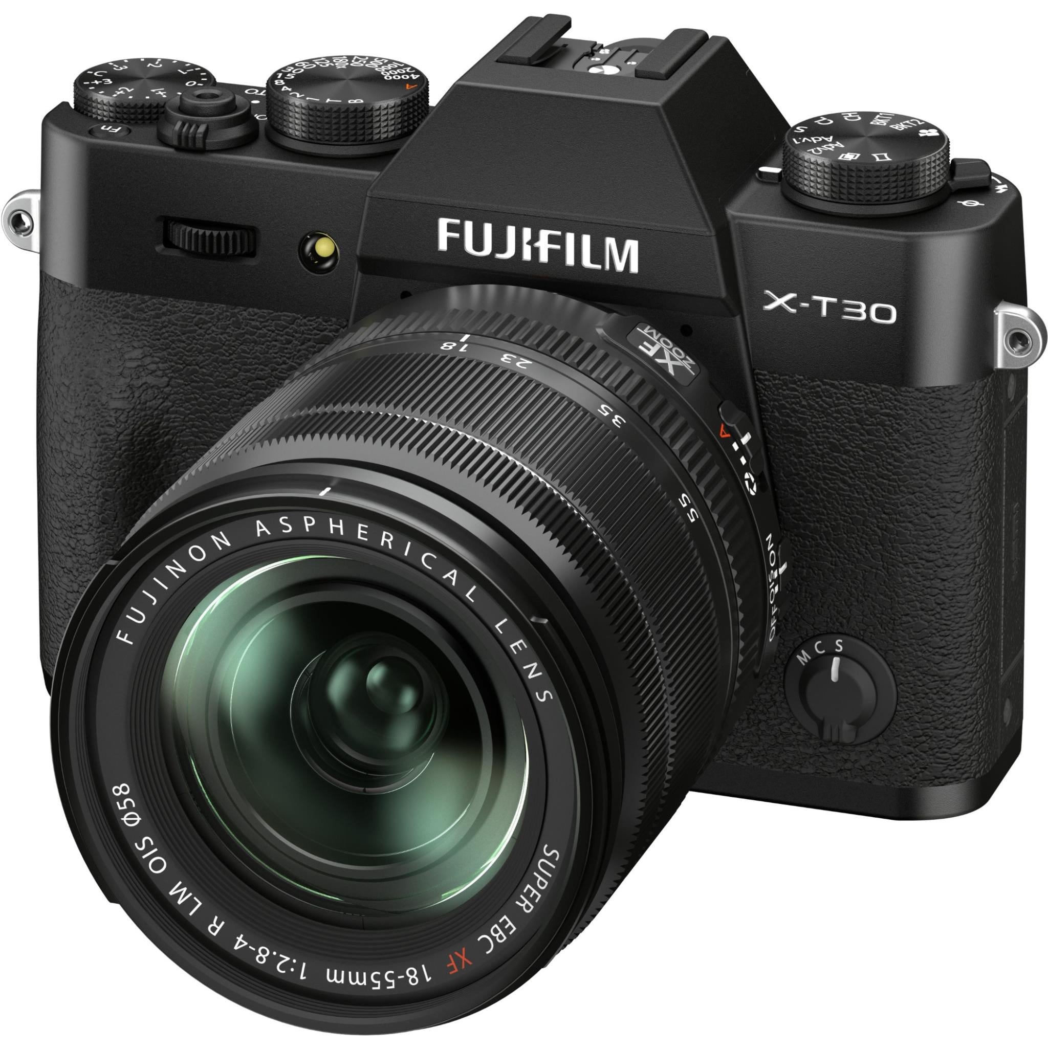 fujifilm x-t30 ii mirrorless camera with xf18-55(hb) lens (black)