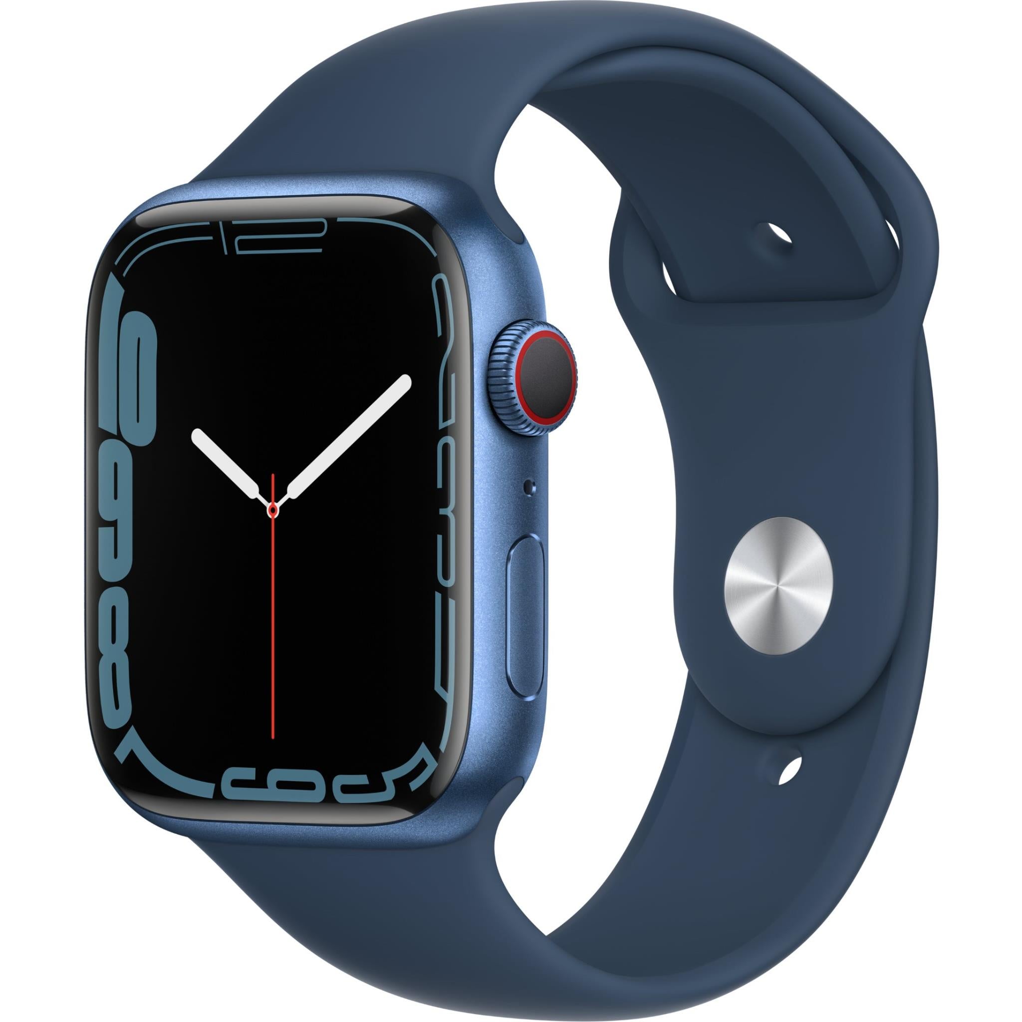 apple watch series 7 45mm blue aluminium case gps + cellular