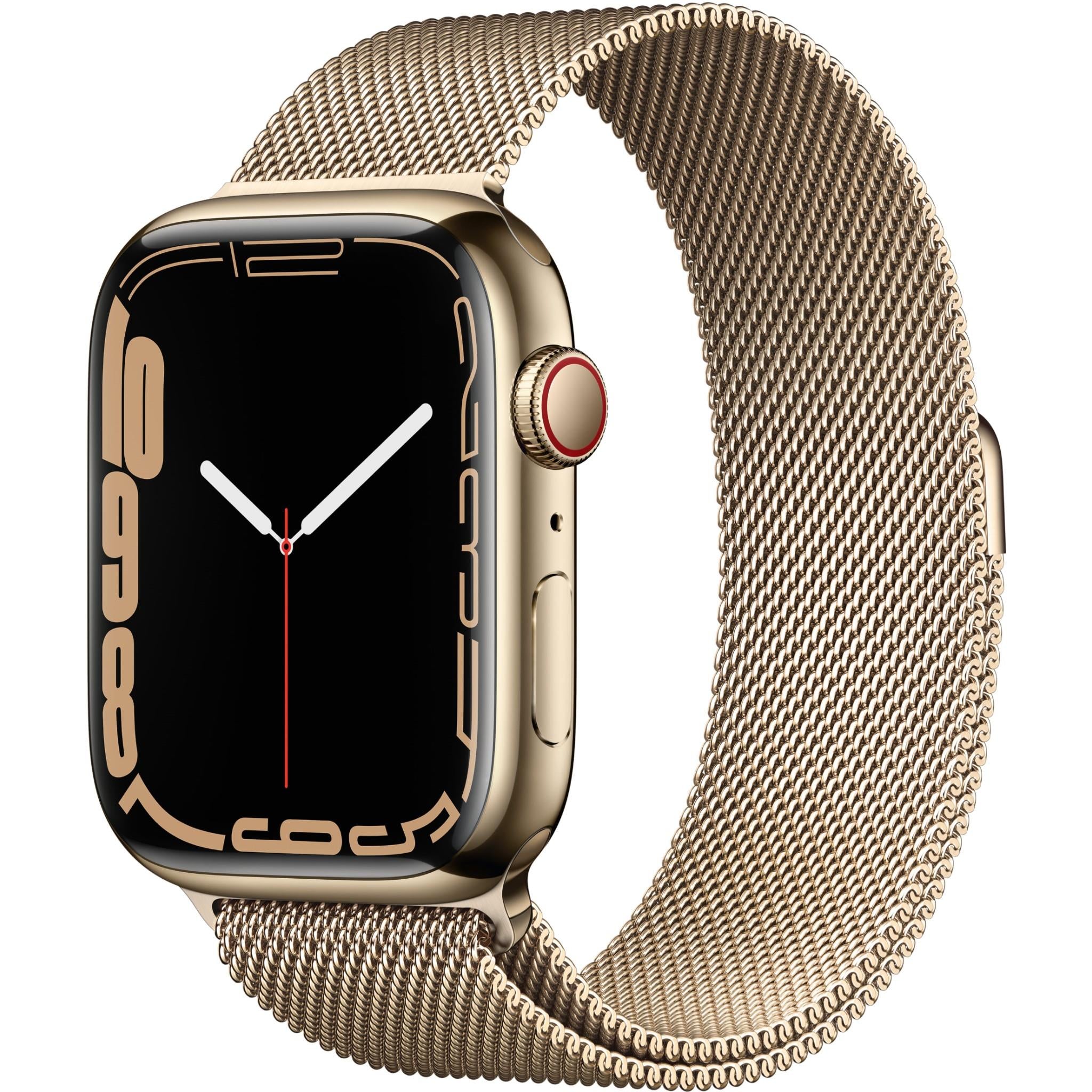 apple watch series 7 45mm gold stainless steel case gps + cellular