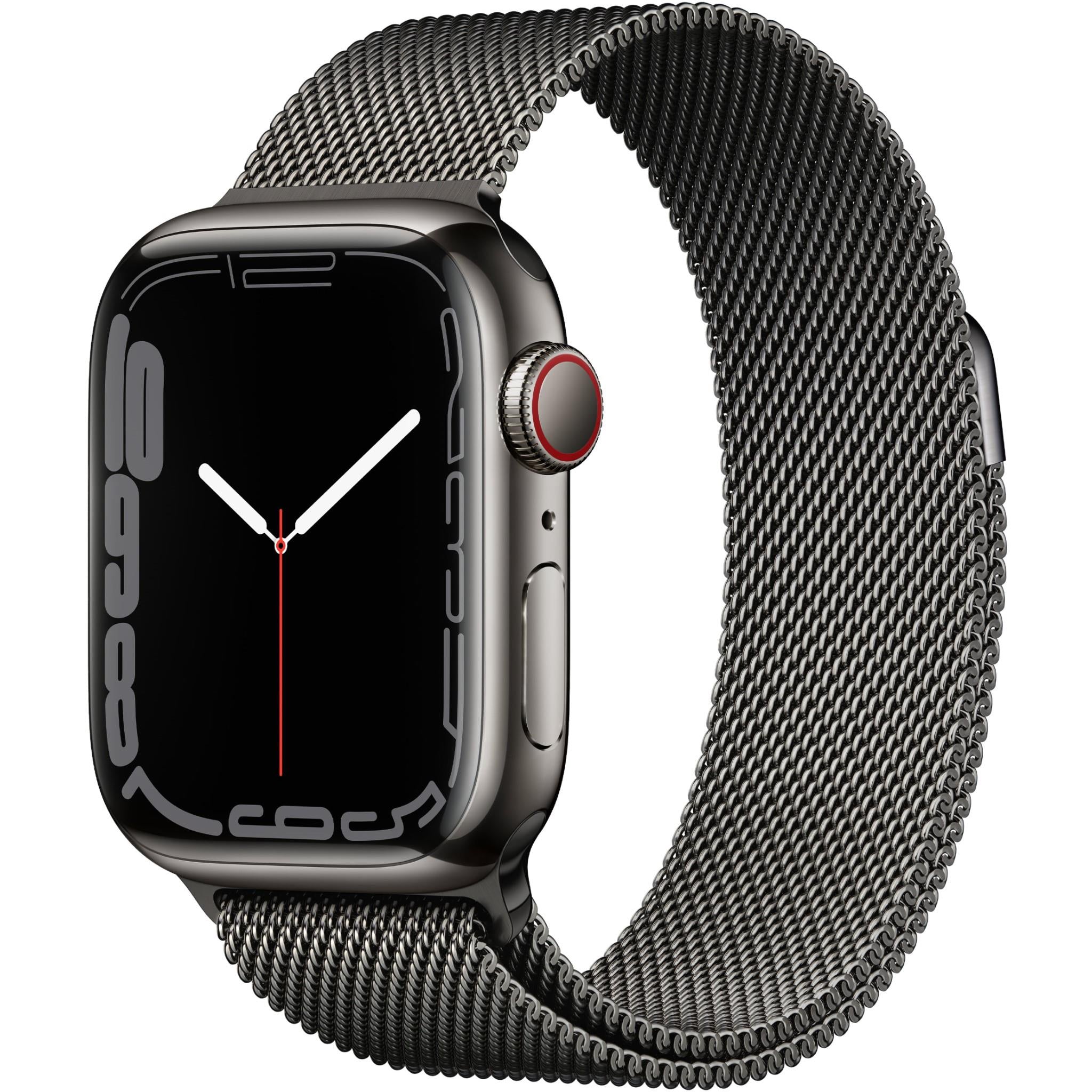 apple watch series 7 41mm graphite stainless steel case gps + cellular
