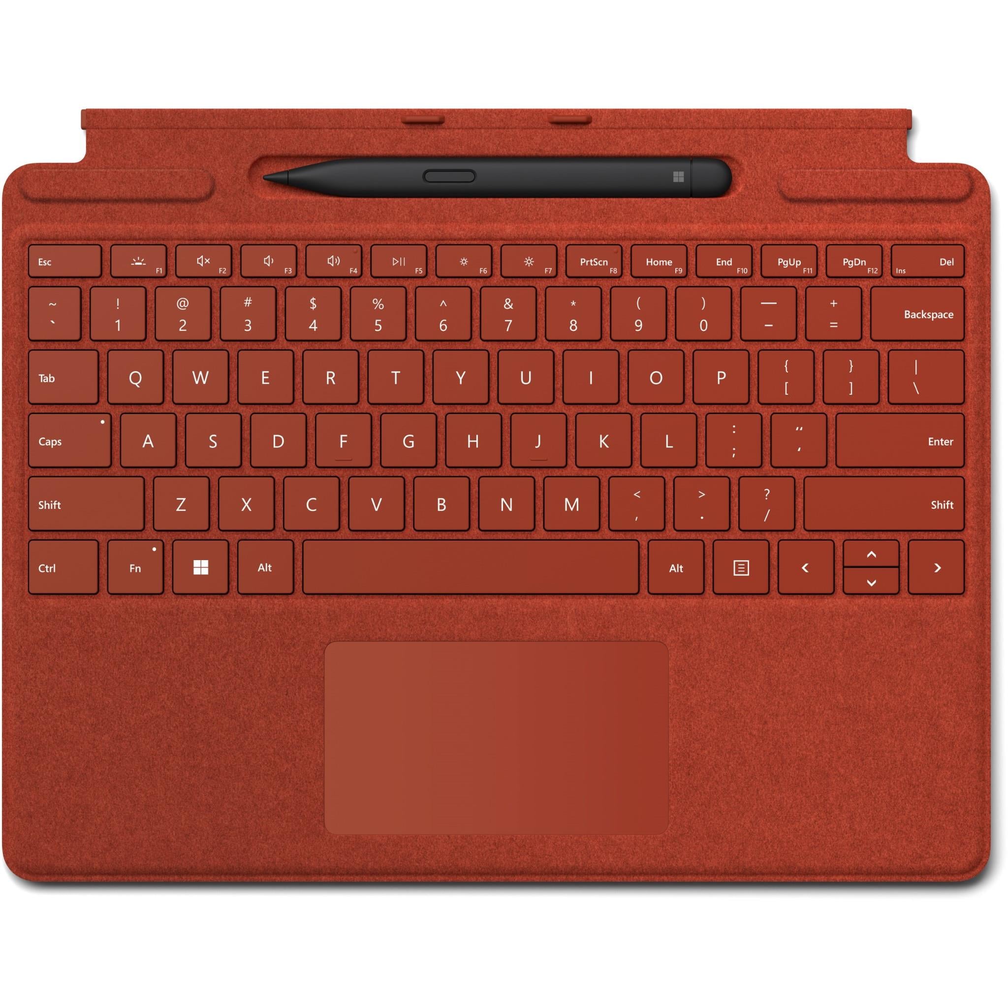 microsoft surface pro signature keyboard & pen 2 (poppy red/black)