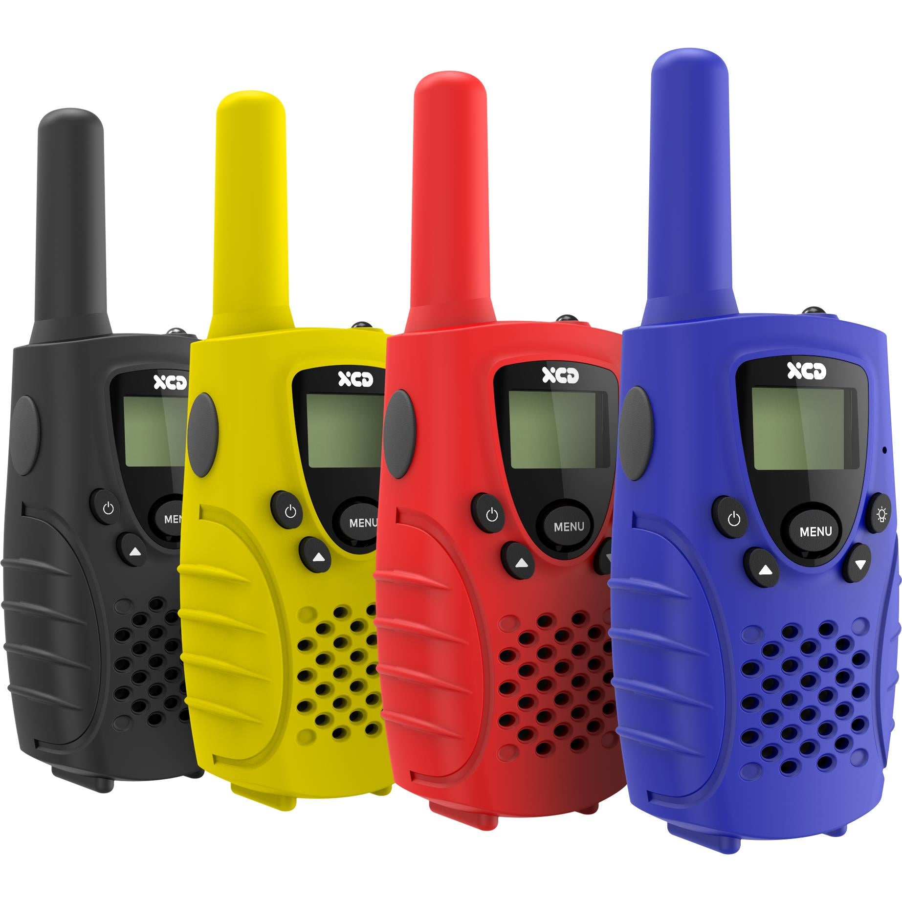 xcd uhf cb handheld radio 4 pack (red/blue/yellow/black)