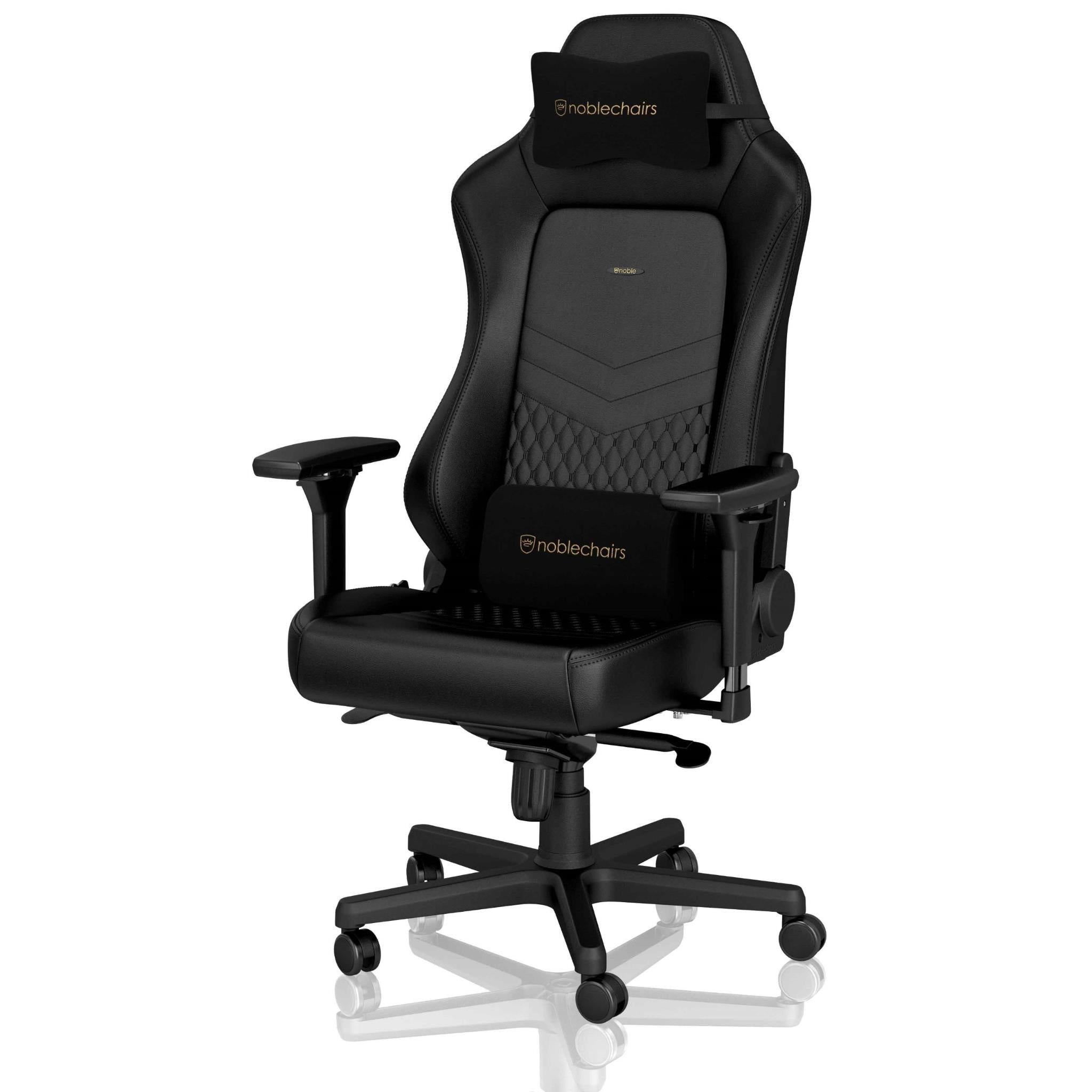 noblechairs hero gaming chair - top grain leather (black)