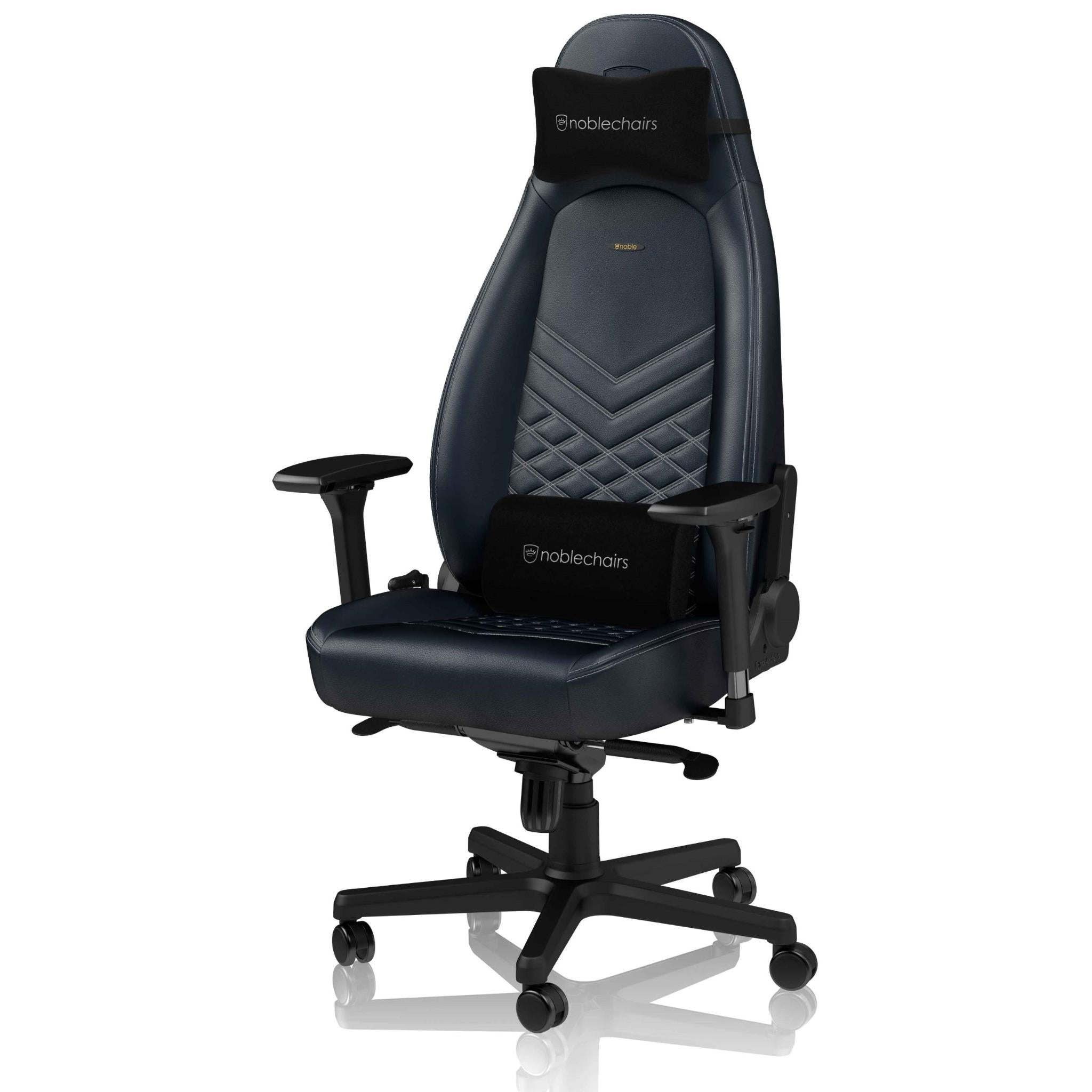 noblechairs icon gaming / office chair - real leather (midnight blue/graphite)