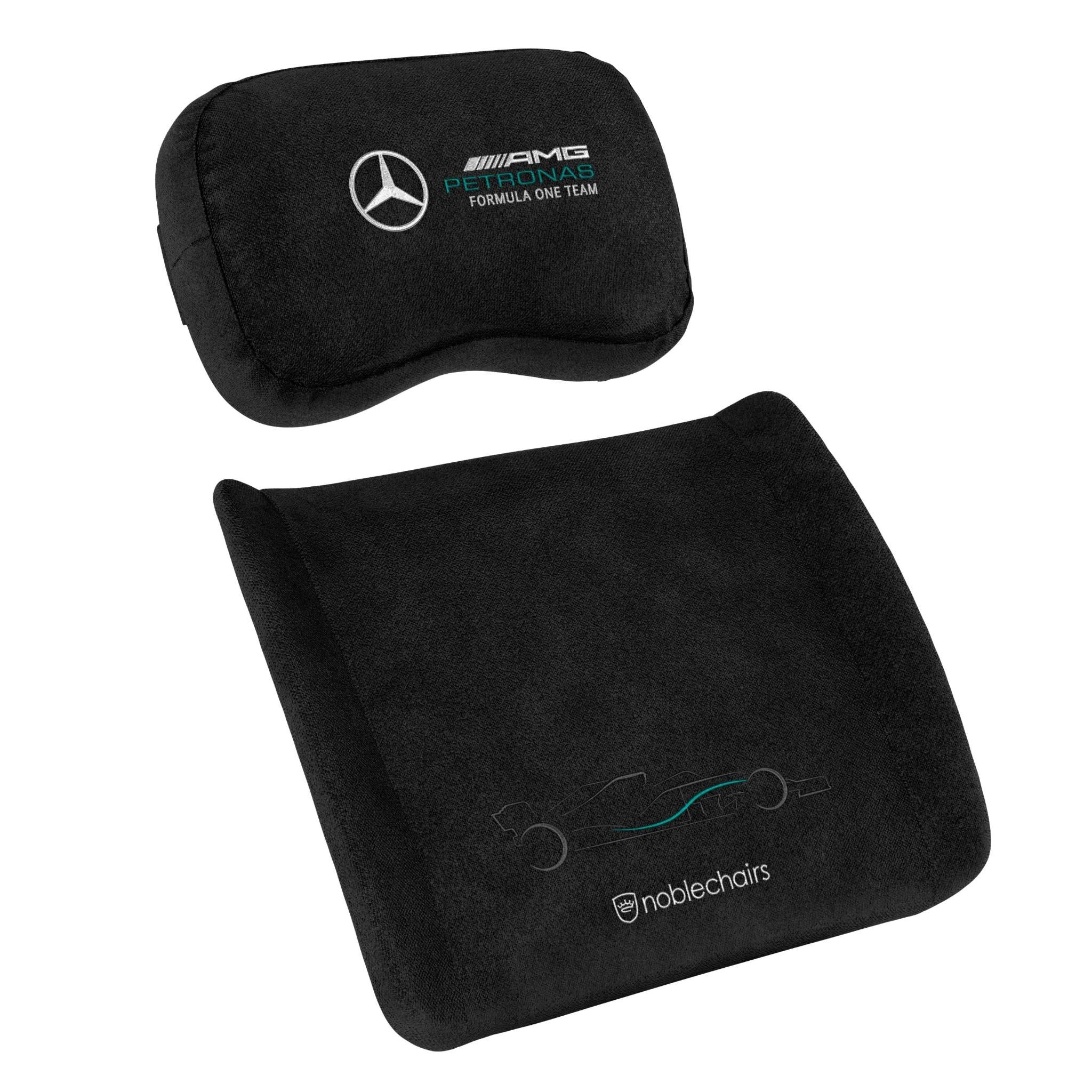 noblechairs memory foam pillow set - mercedes-amg petronas formula one team edition