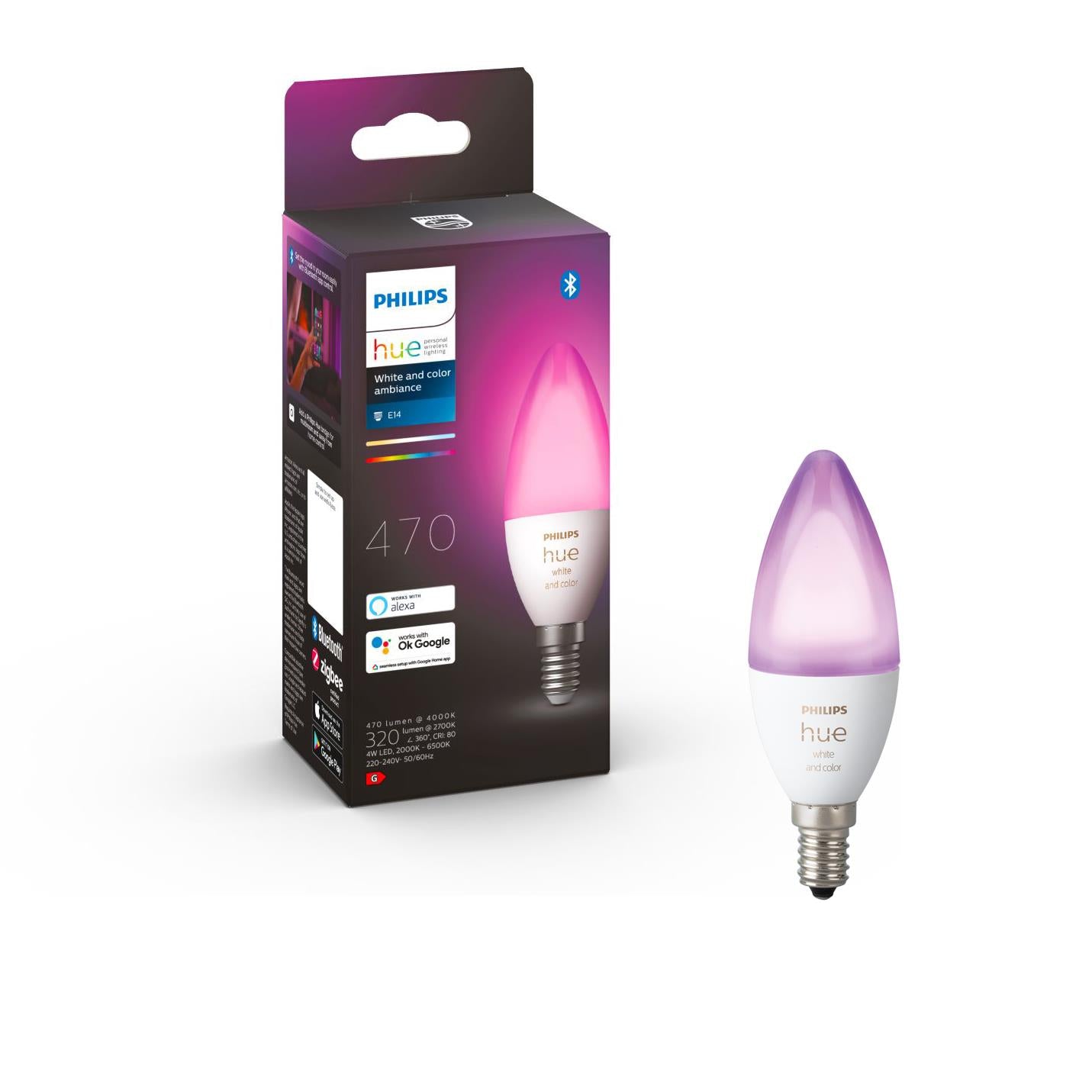 Philips Hue Colour Ambience Bluetooth Candle Bulb (2021) - JB Hi-Fi