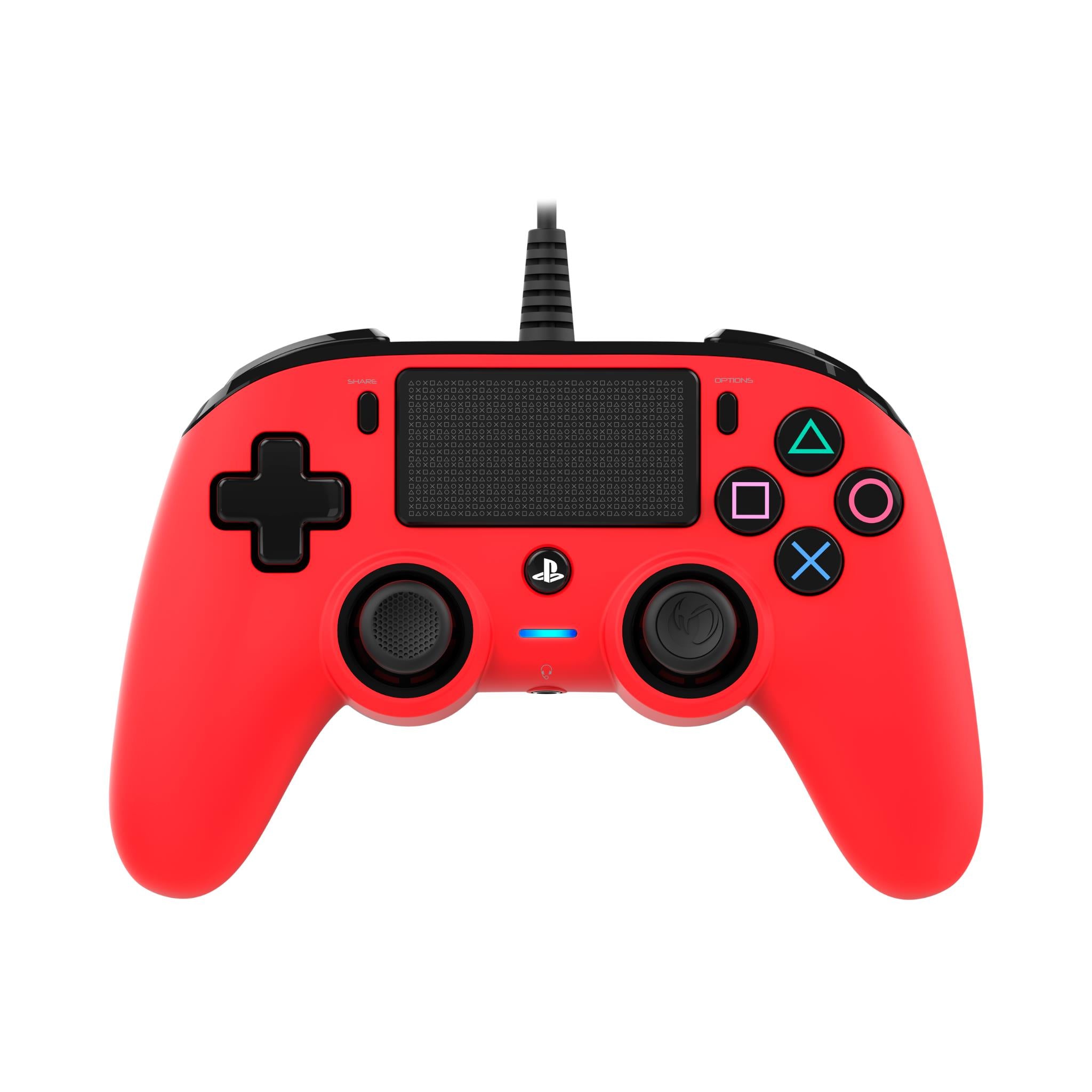 nacon wired compact controller for playstation 4 - red