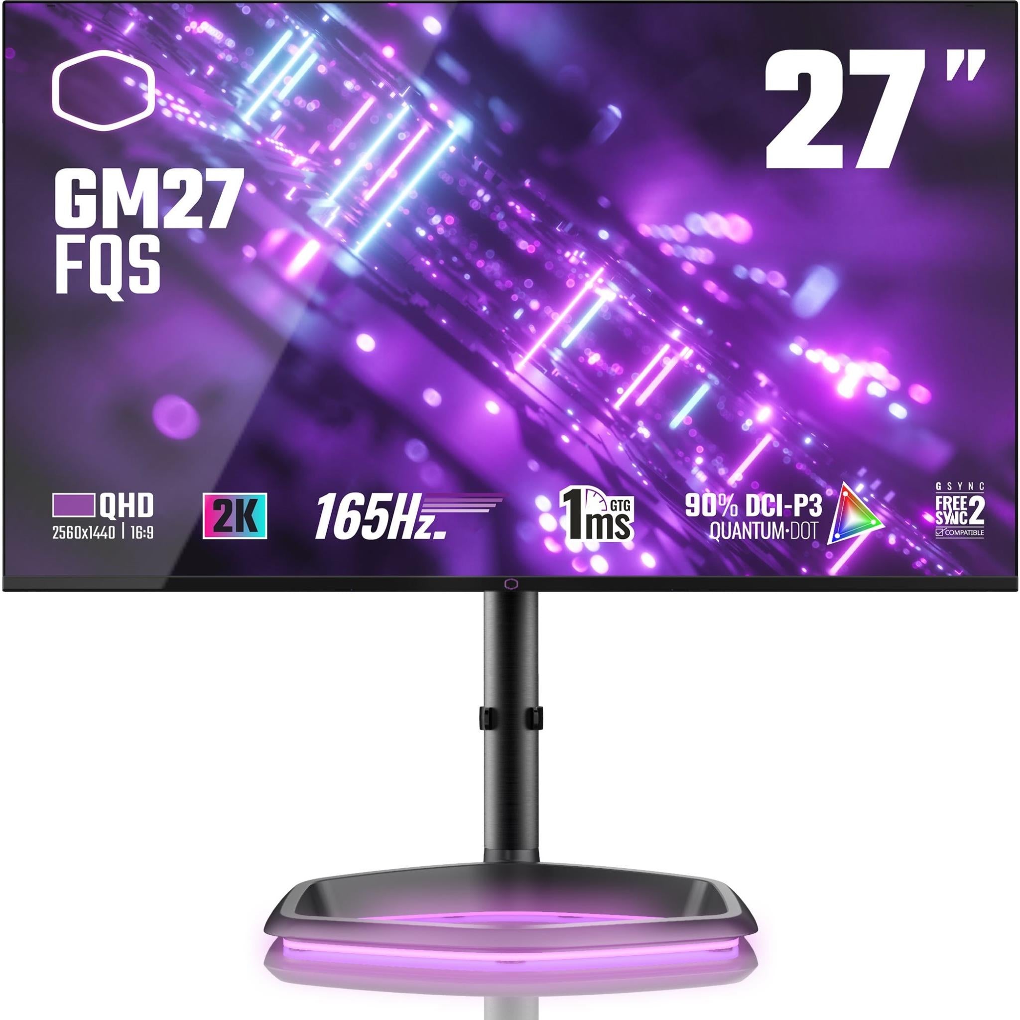 cooler master gm27fqs 27" qhd 165hz gaming monitor
