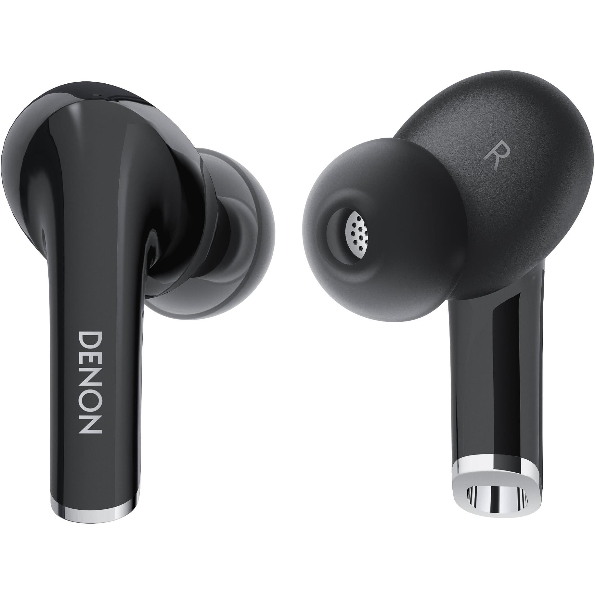 denon true wirless noise cancelling in-ear headphones (black)