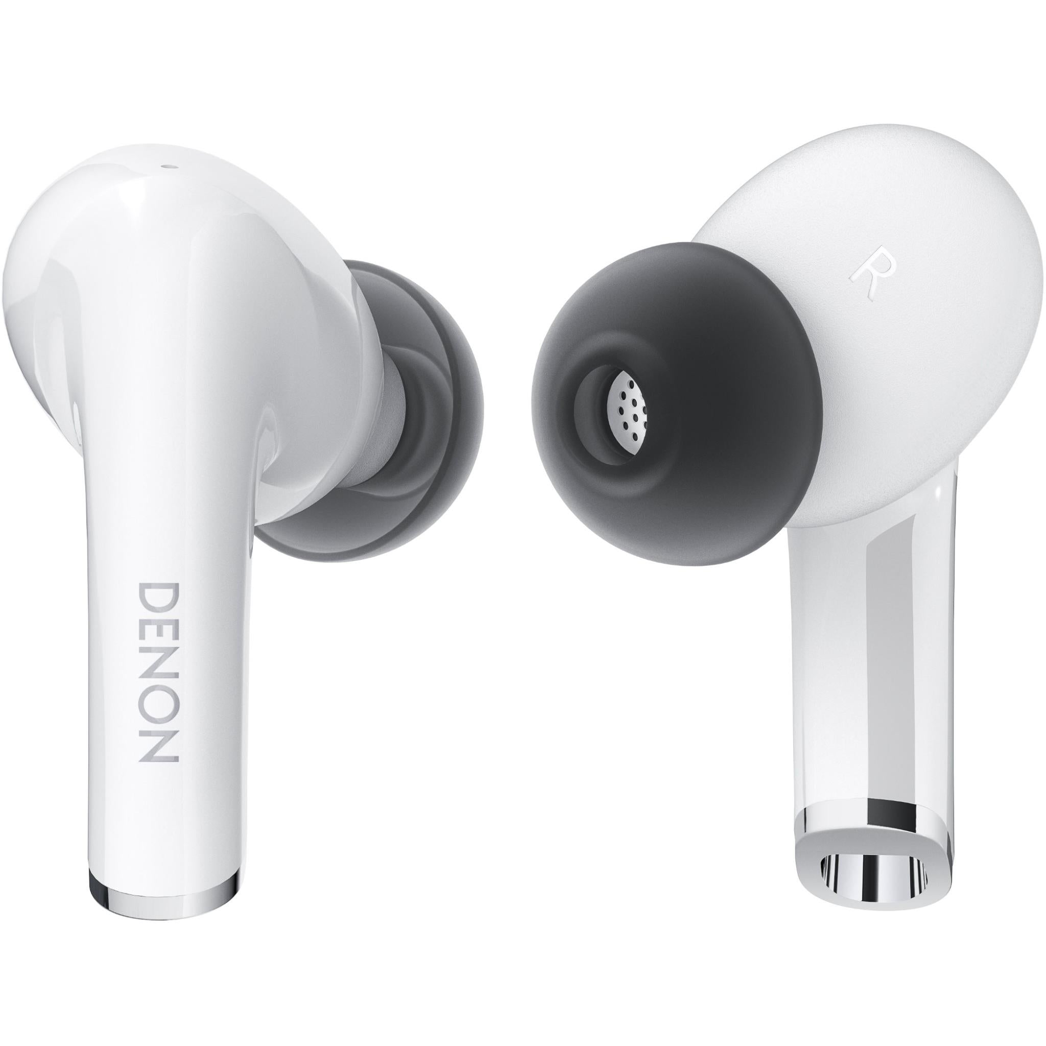 denon true wirless noise cancelling in-ear headphones (white)