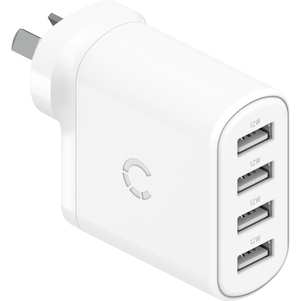 Cygnett PowerPlus 24W Multiport Wall Charger (White) - JB Hi-Fi